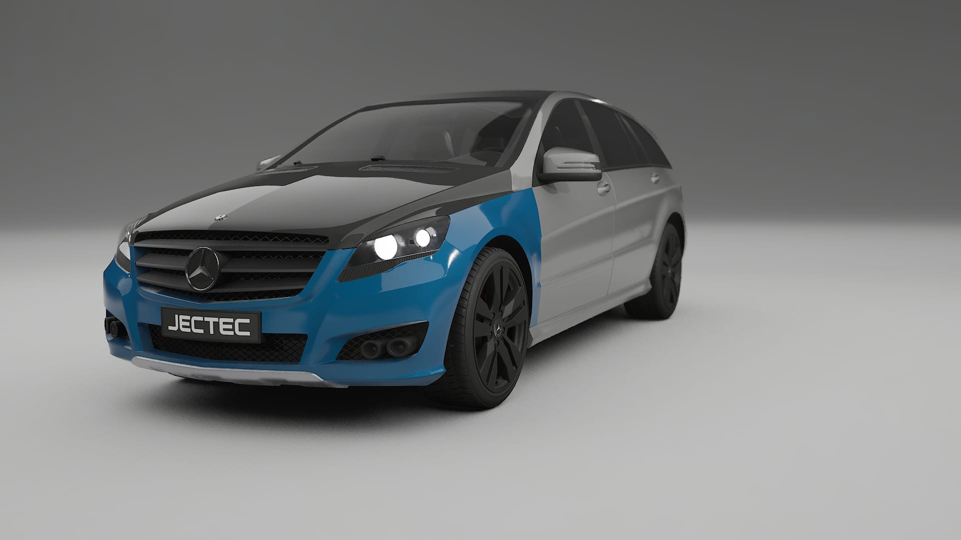 Mercedes R-class W251 facelift PPF | CrystalGuard Front Kit with Carbon Bonnet