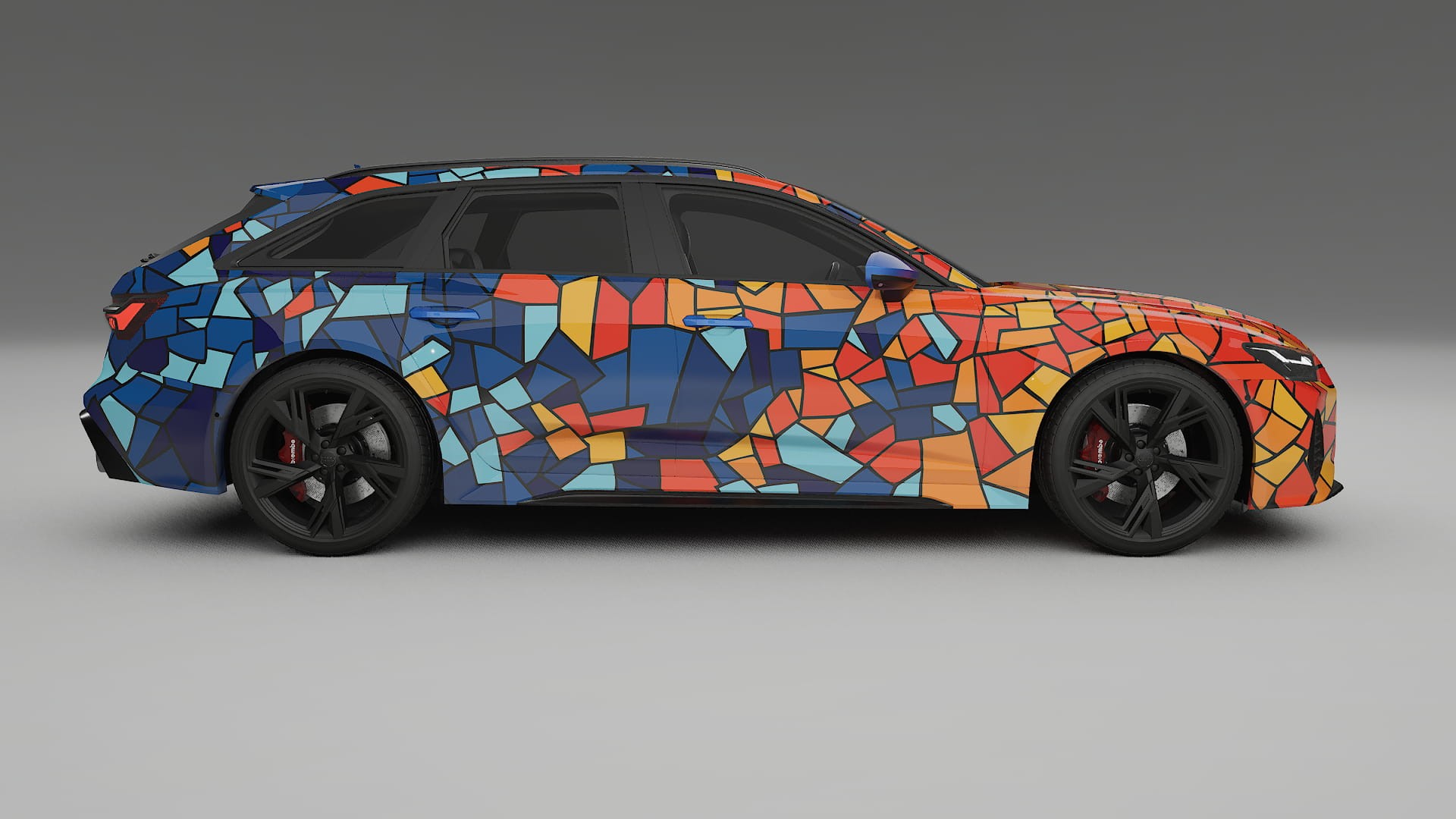 Audi RS6 Avant C8 facelift LCI BARCELONA – Design-Wrap PPF-Kit aus bedruckbarer Polyurethanfolie