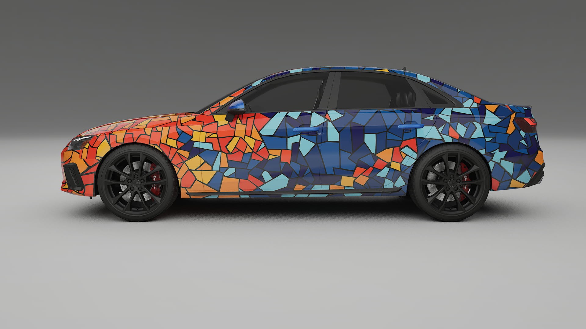 Audi S4 Sedan B9 facelift LCI BARCELONA – Design-Wrap PPF-Kit aus bedruckbarer Polyurethanfolie