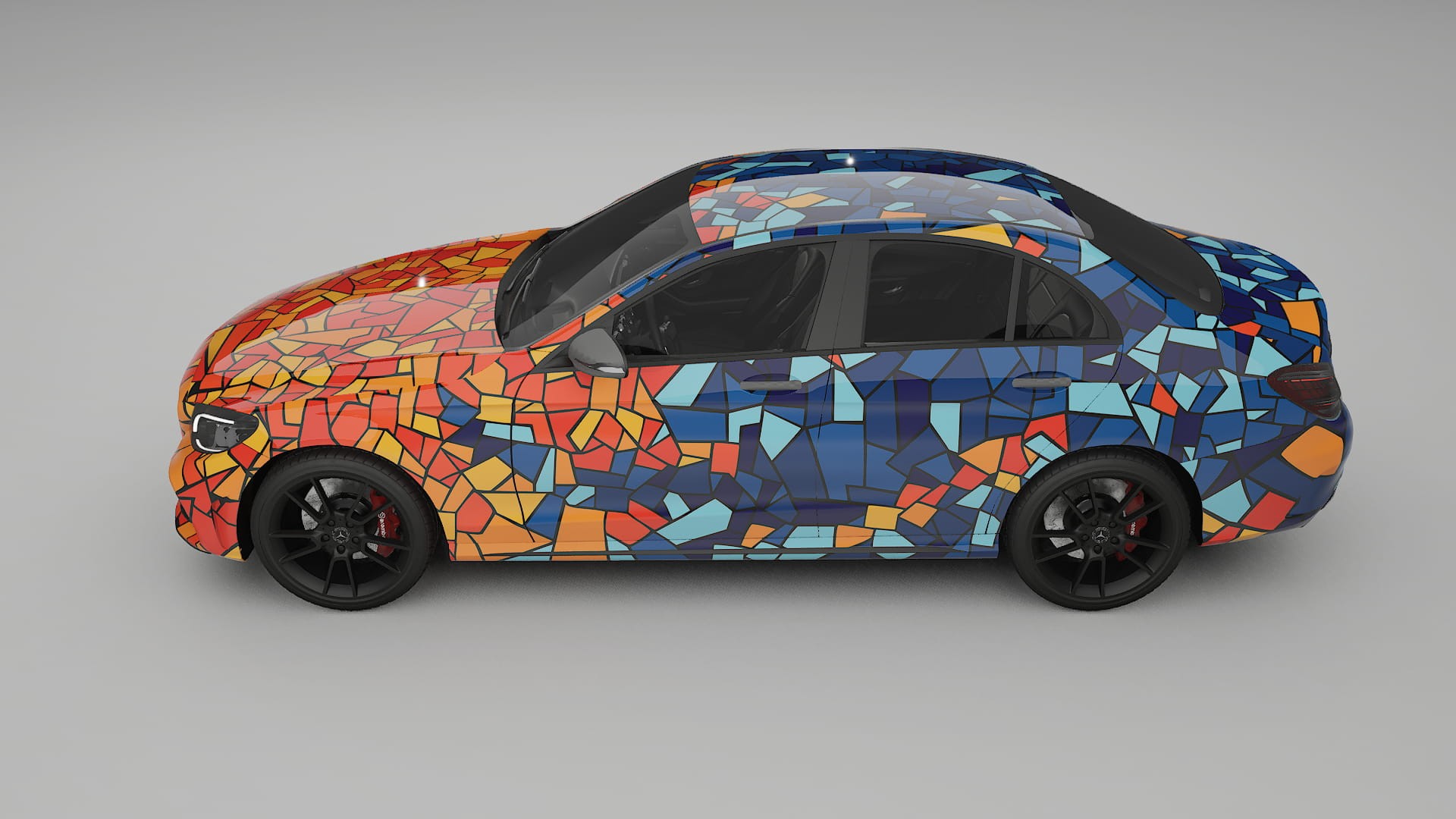 Mercedes C-class W205 AMG sedan BARCELONA – Design-Wrap PPF-Kit aus bedruckbarer Polyurethanfolie