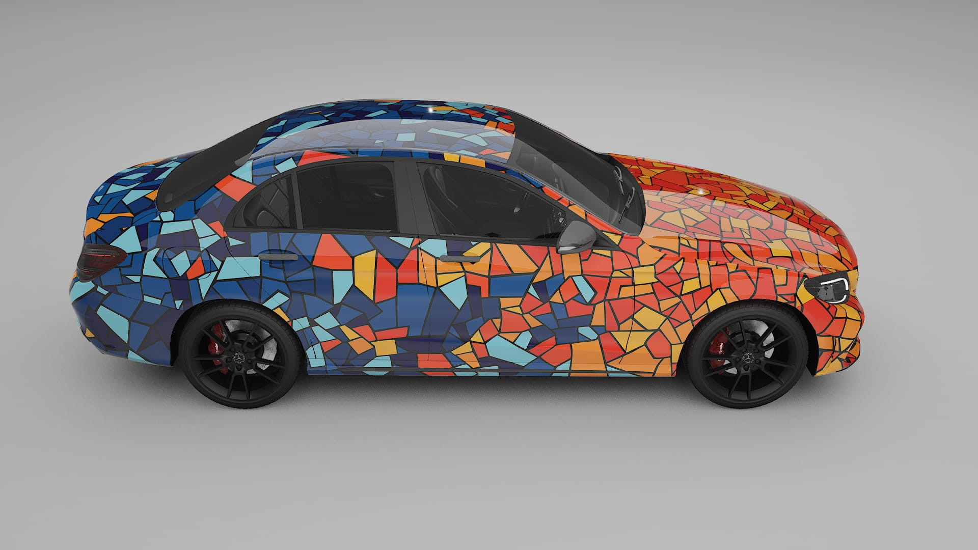 Mercedes C-class W205 AMG sedan BARCELONA – Design-Wrap PPF-Kit aus bedruckbarer Polyurethanfolie