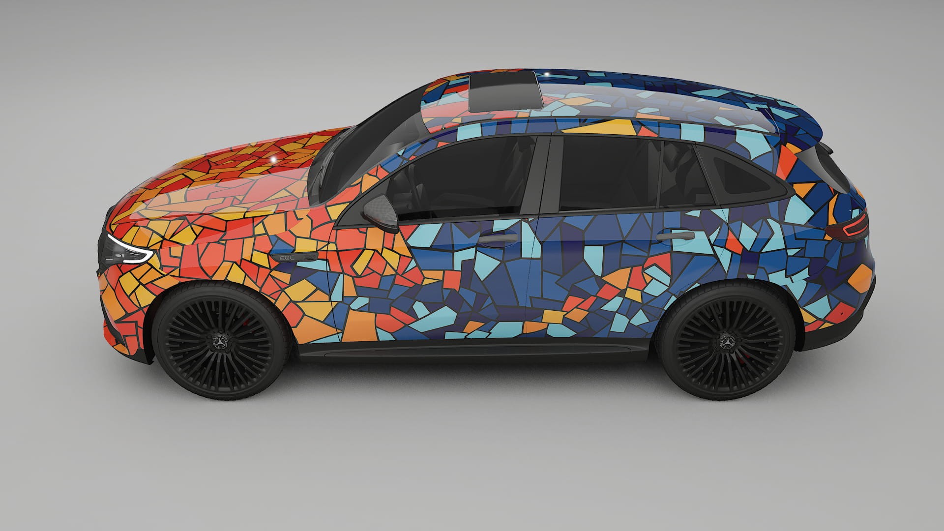 Mercedes EQC AMG BARCELONA – Design-Wrap PPF-Kit aus bedruckbarer Polyurethanfolie