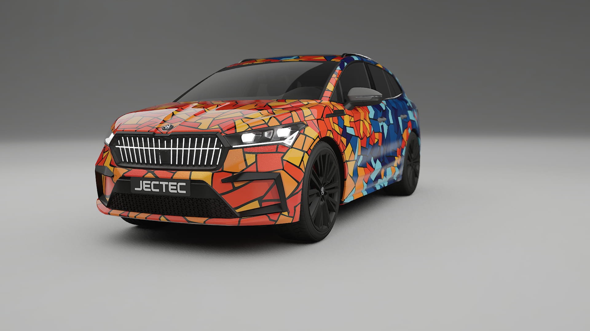 Škoda Enyaq MEB BARCELONA – Design-Wrap PPF-Kit aus bedruckbarer Polyurethanfolie