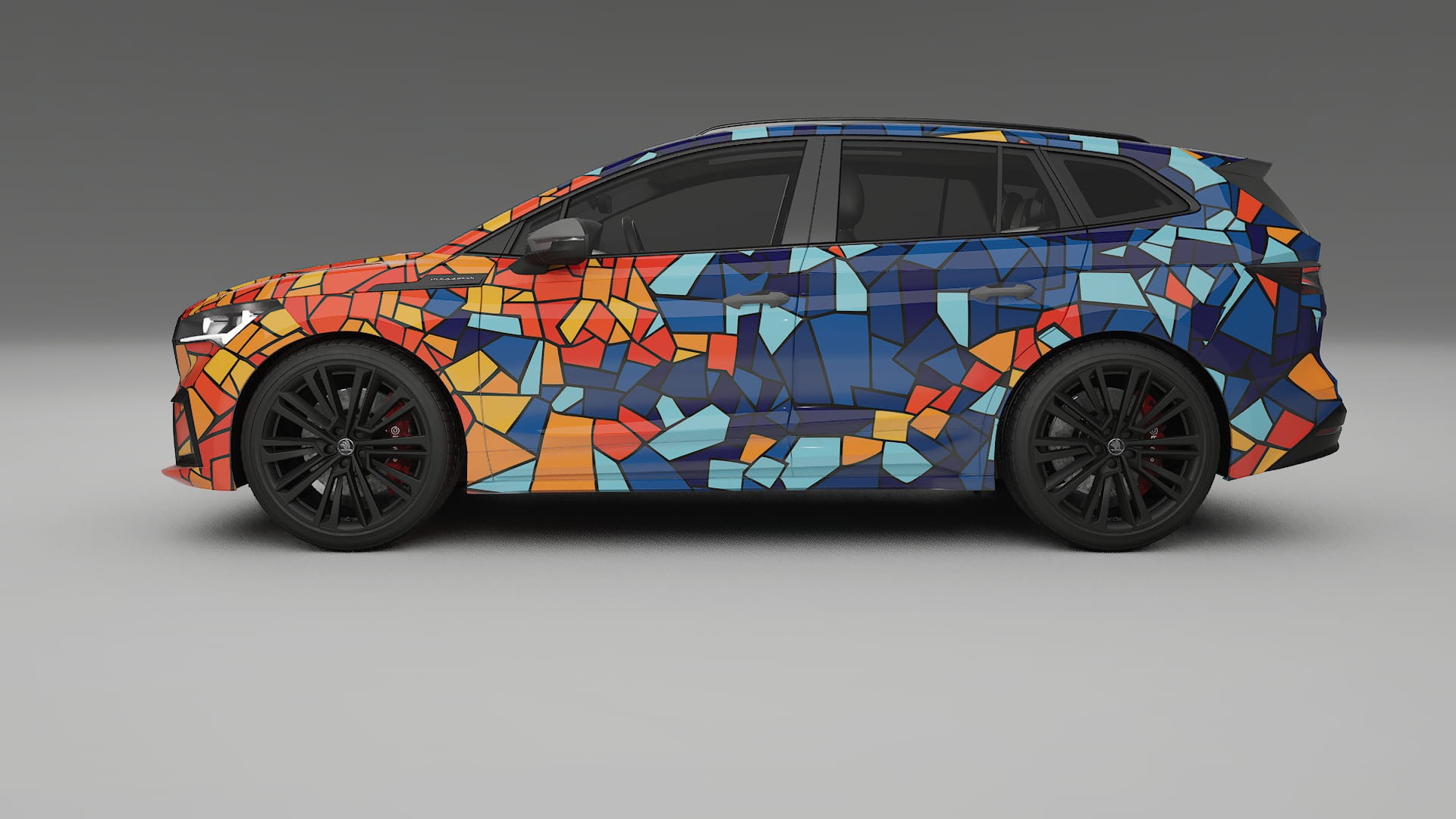 Škoda Enyaq MEB BARCELONA – Design-Wrap PPF-Kit aus bedruckbarer Polyurethanfolie