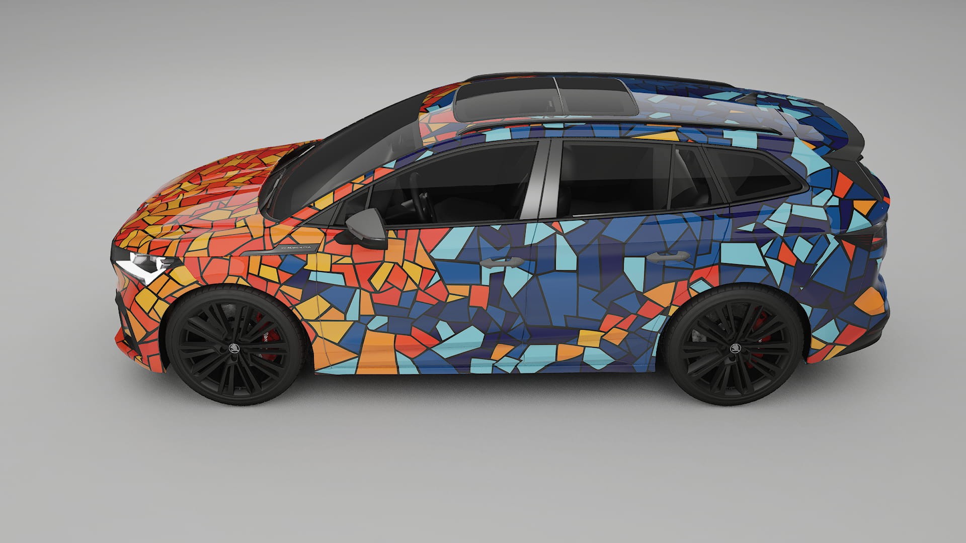 Škoda Enyaq MEB BARCELONA – Design-Wrap PPF-Kit aus bedruckbarer Polyurethanfolie