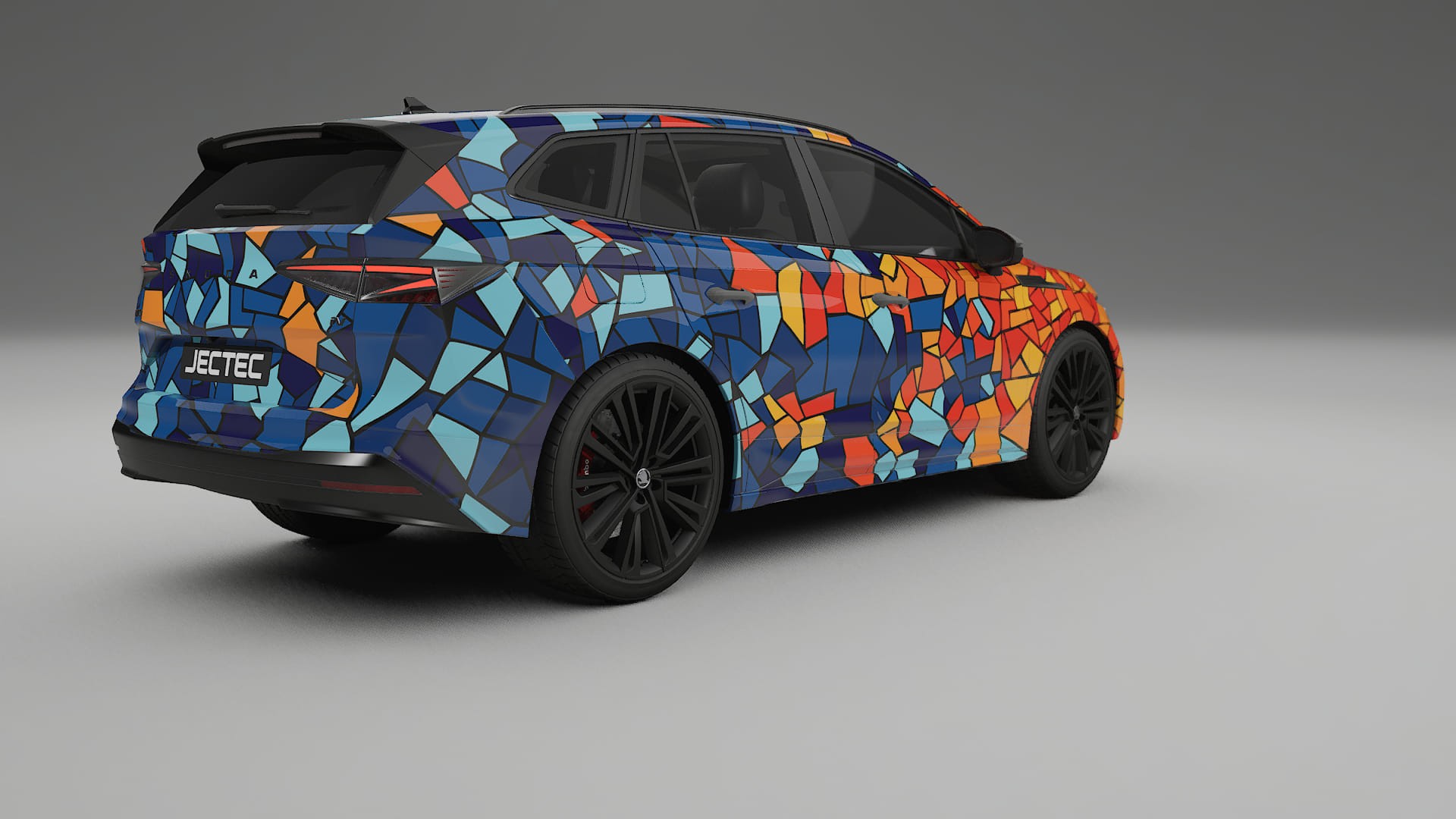 Škoda Enyaq MEB BARCELONA – Design-Wrap PPF-Kit aus bedruckbarer Polyurethanfolie