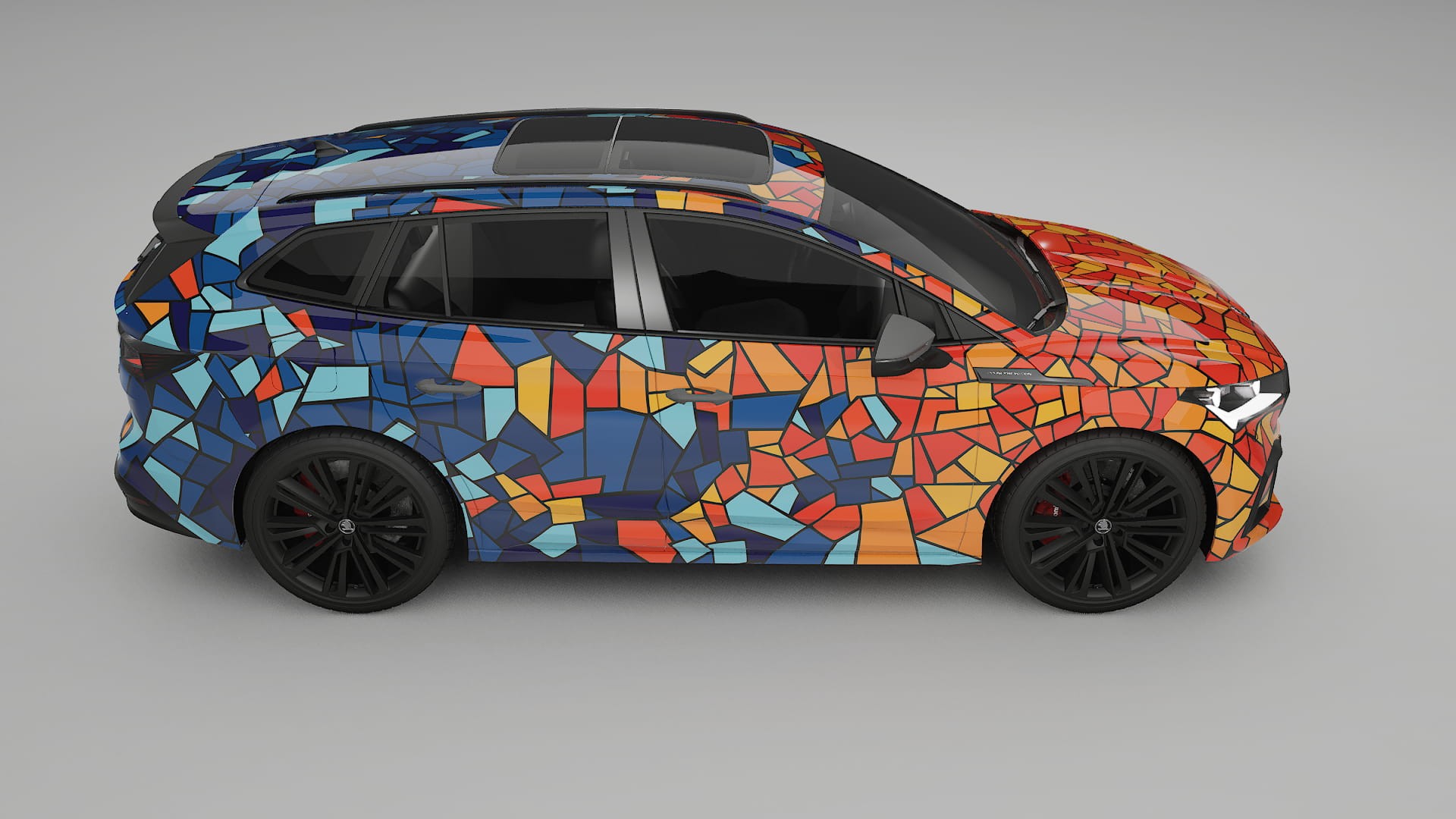 Škoda Enyaq MEB BARCELONA – Design-Wrap PPF-Kit aus bedruckbarer Polyurethanfolie
