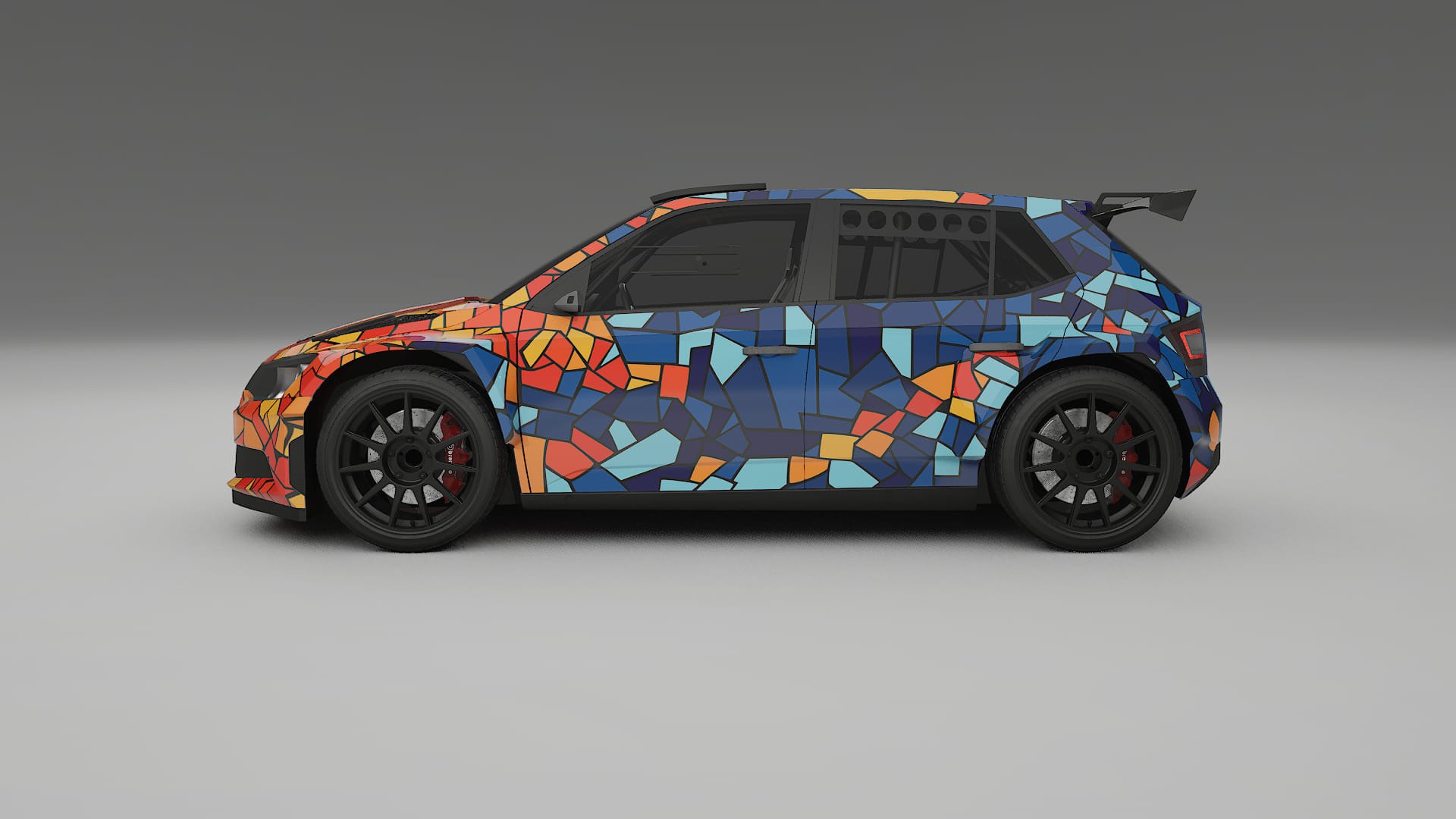Škoda Fabia R5 6V BARCELONA – Design-Wrap PPF-Kit aus bedruckbarer Polyurethanfolie