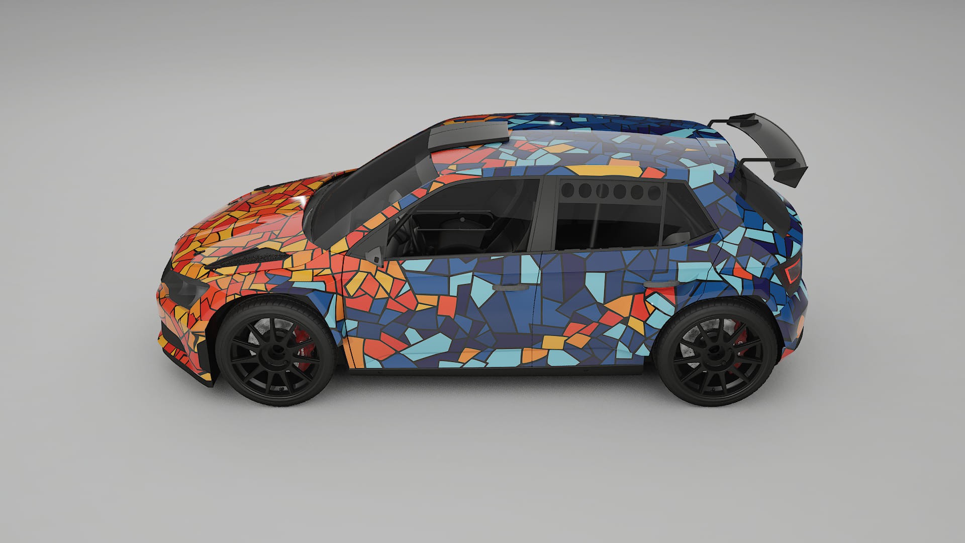 Škoda Fabia R5 6V BARCELONA – Design-Wrap PPF-Kit aus bedruckbarer Polyurethanfolie