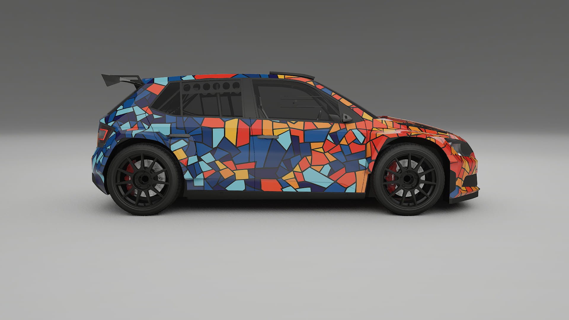 Škoda Fabia R5 6V BARCELONA – Design-Wrap PPF-Kit aus bedruckbarer Polyurethanfolie