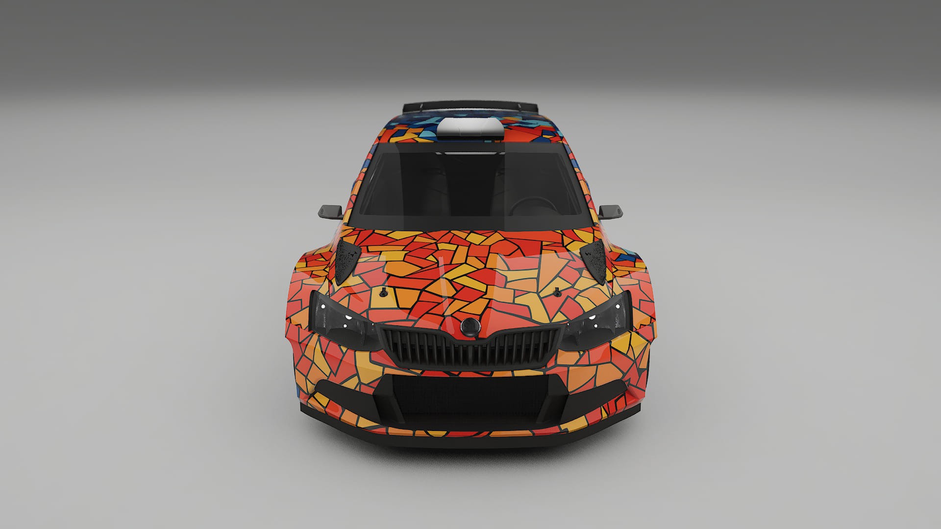 Škoda Fabia R5 6V BARCELONA – Design-Wrap PPF-Kit aus bedruckbarer Polyurethanfolie