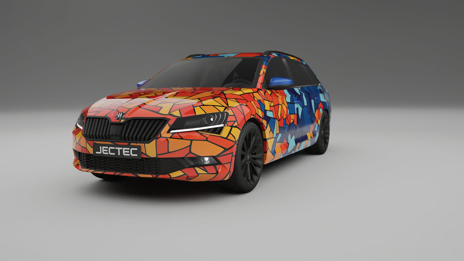 Škoda Superb B8 BARCELONA – Design-Wrap PPF-Kit aus bedruckbarer Polyurethanfolie