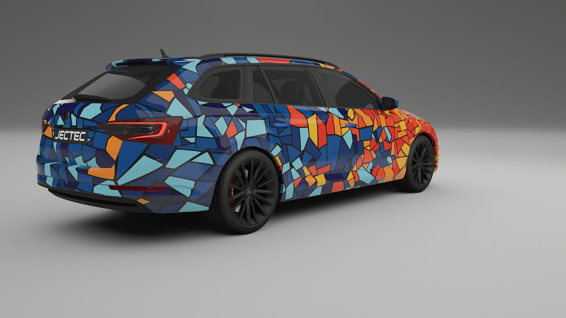 Škoda Superb B8 BARCELONA – Design-Wrap PPF-Kit aus bedruckbarer Polyurethanfolie