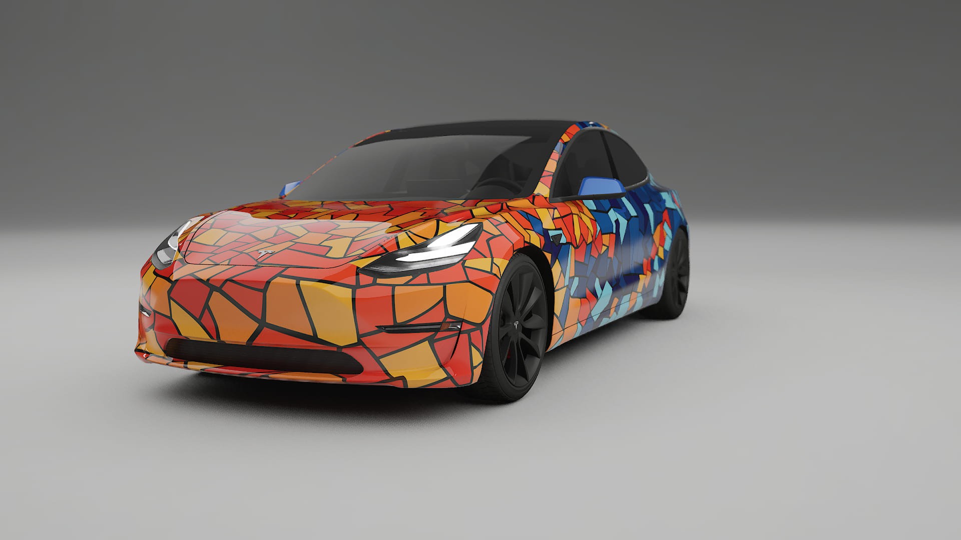 Tesla Model 3 BARCELONA – Design-Wrap PPF-Kit aus bedruckbarer Polyurethanfolie
