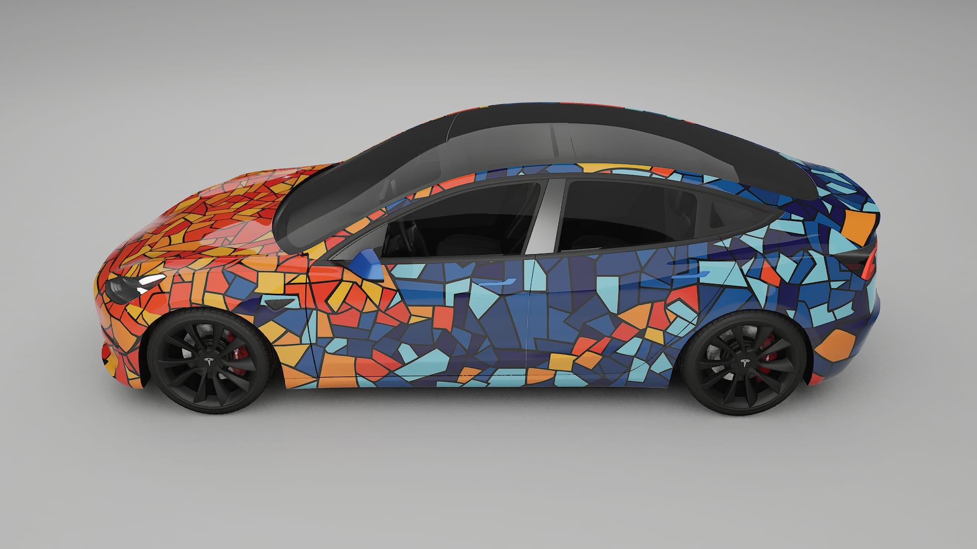 Tesla Model 3 BARCELONA – Design-Wrap PPF-Kit aus bedruckbarer Polyurethanfolie