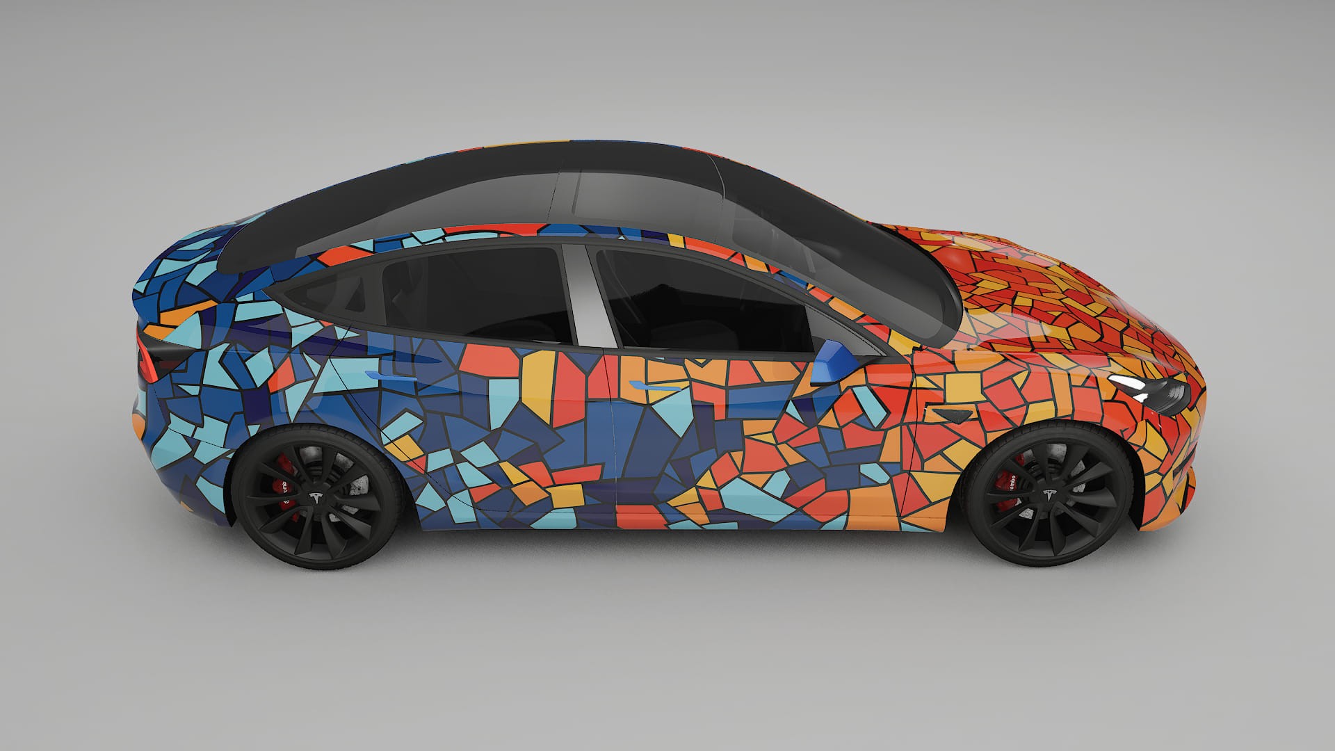 Tesla Model 3 BARCELONA – Design-Wrap PPF-Kit aus bedruckbarer Polyurethanfolie