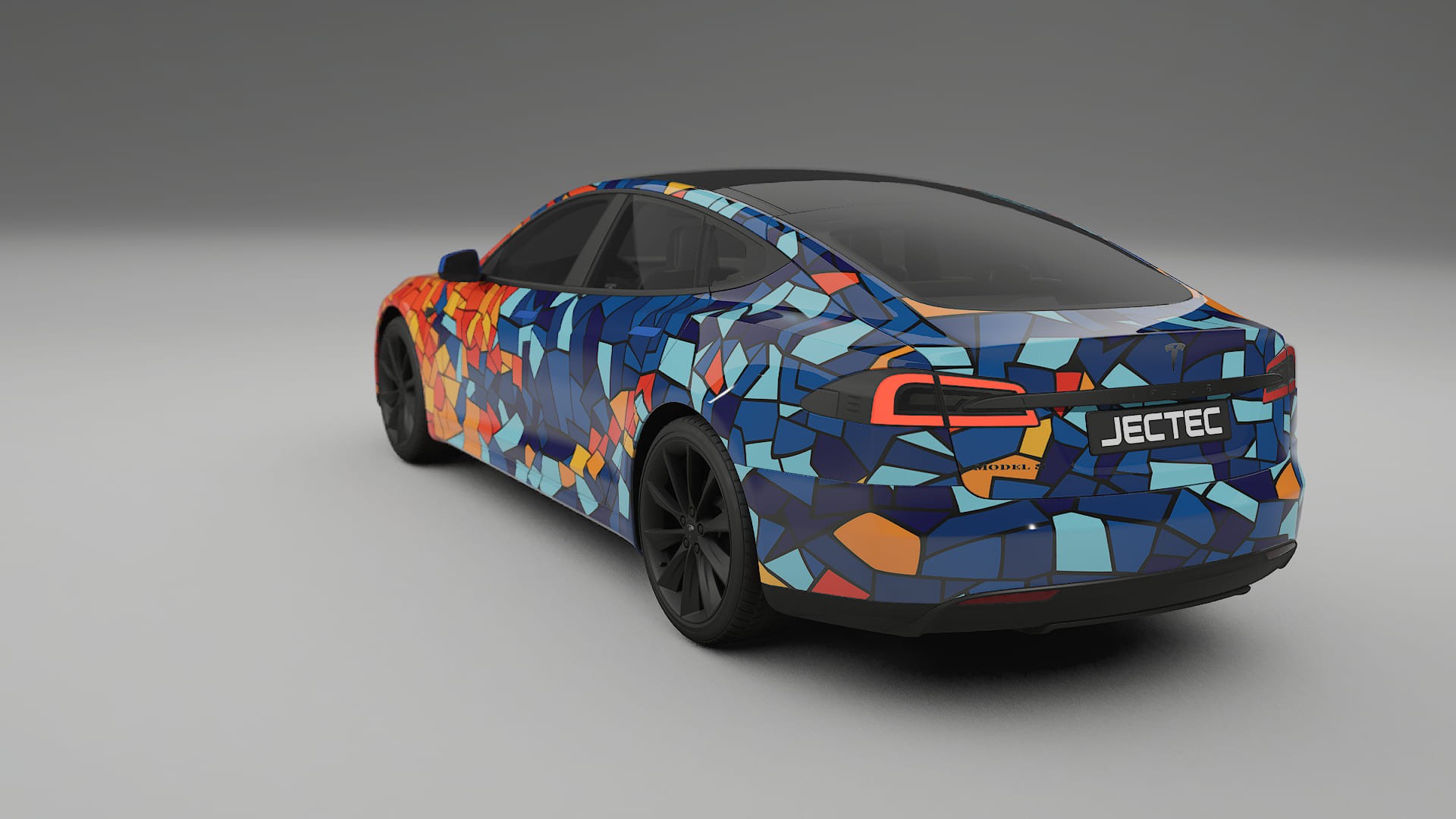 Tesla Model-S BARCELONA – Design-Wrap PPF-Kit aus bedruckbarer Polyurethanfolie