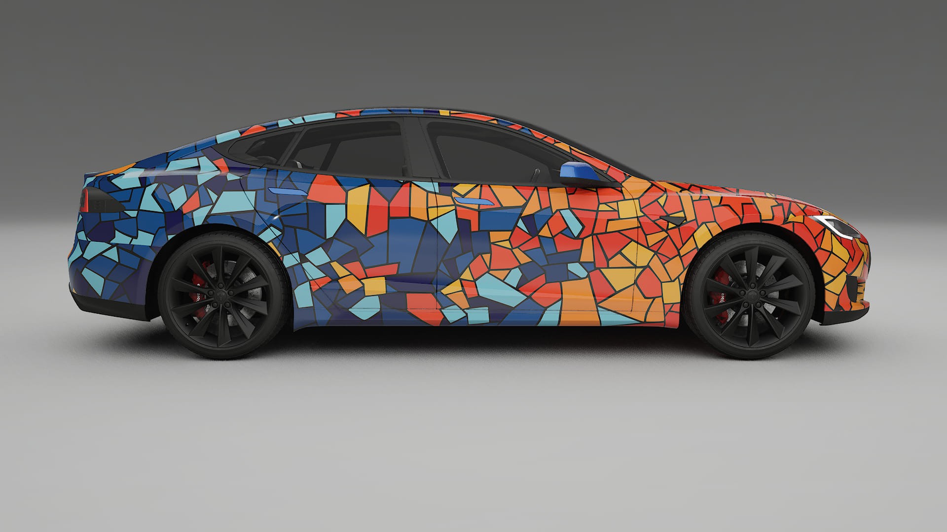 Tesla Model-S BARCELONA – Design-Wrap PPF-Kit aus bedruckbarer Polyurethanfolie