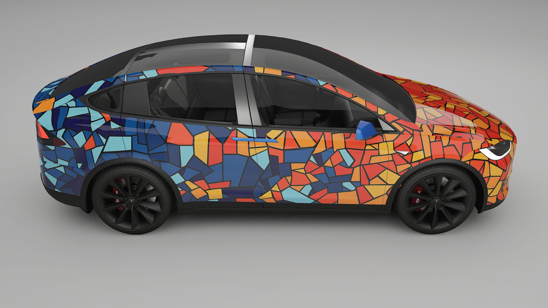Tesla Model X BARCELONA – Design-Wrap PPF-Kit aus bedruckbarer Polyurethanfolie