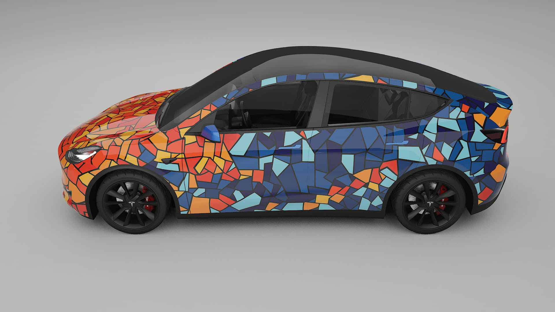 Tesla Model Y BARCELONA – Design-Wrap PPF-Kit aus bedruckbarer Polyurethanfolie