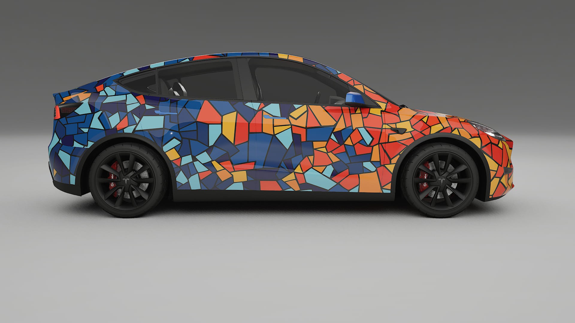 Tesla Model Y BARCELONA – Design-Wrap PPF-Kit aus bedruckbarer Polyurethanfolie