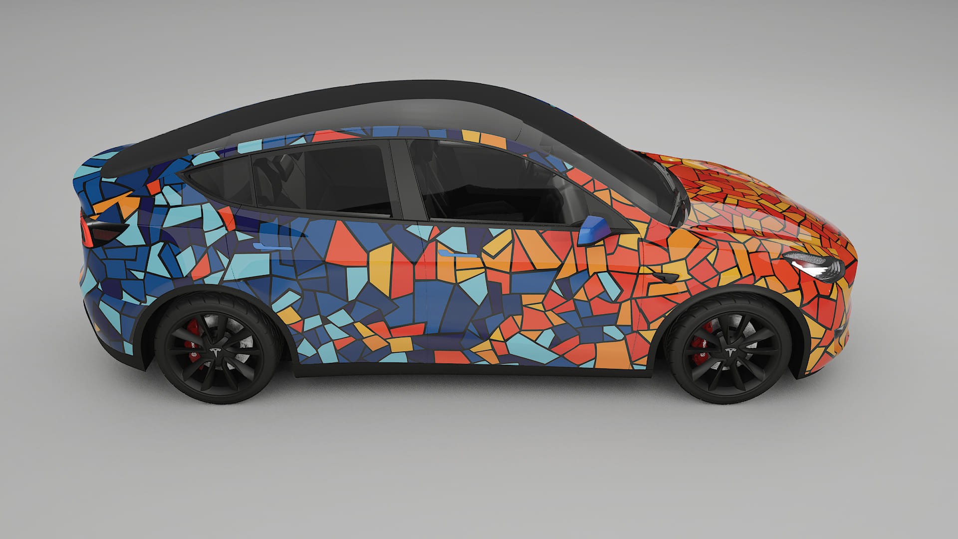 Tesla Model Y BARCELONA – Design-Wrap PPF-Kit aus bedruckbarer Polyurethanfolie