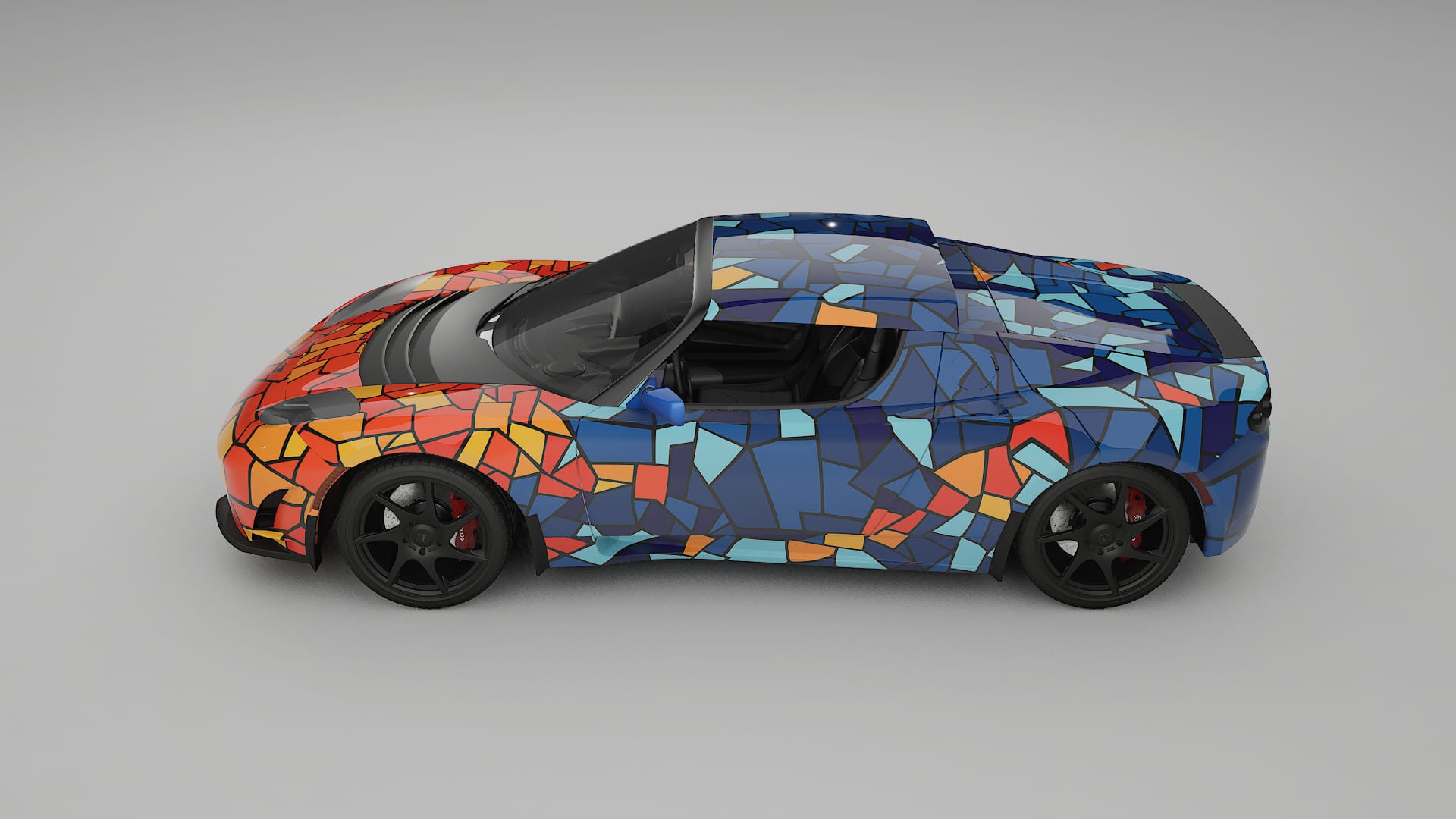 Tesla Roadster 2.5 BARCELONA – Design-Wrap PPF-Kit aus bedruckbarer Polyurethanfolie