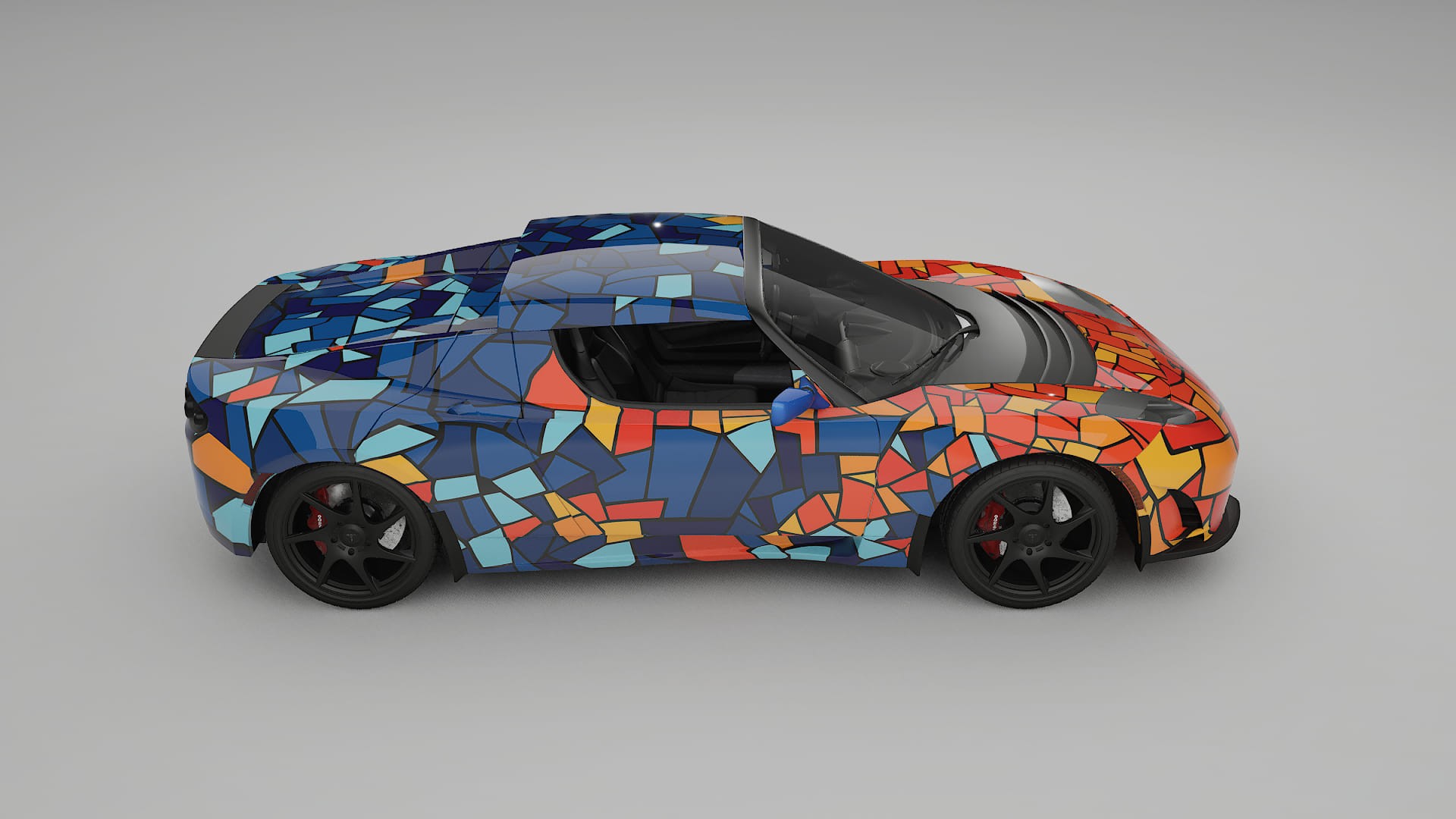 Tesla Roadster 2.5 BARCELONA – Design-Wrap PPF-Kit aus bedruckbarer Polyurethanfolie