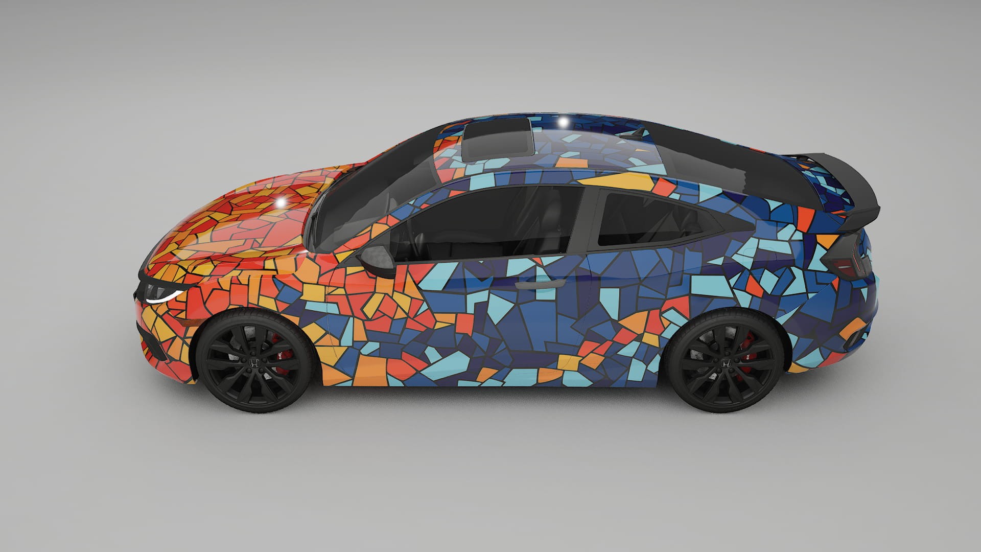 Honda Civic coupe prefacelift pre-LCI BARCELONA – Design-Wrap PPF-Kit aus bedruckbarer Polyurethanfolie