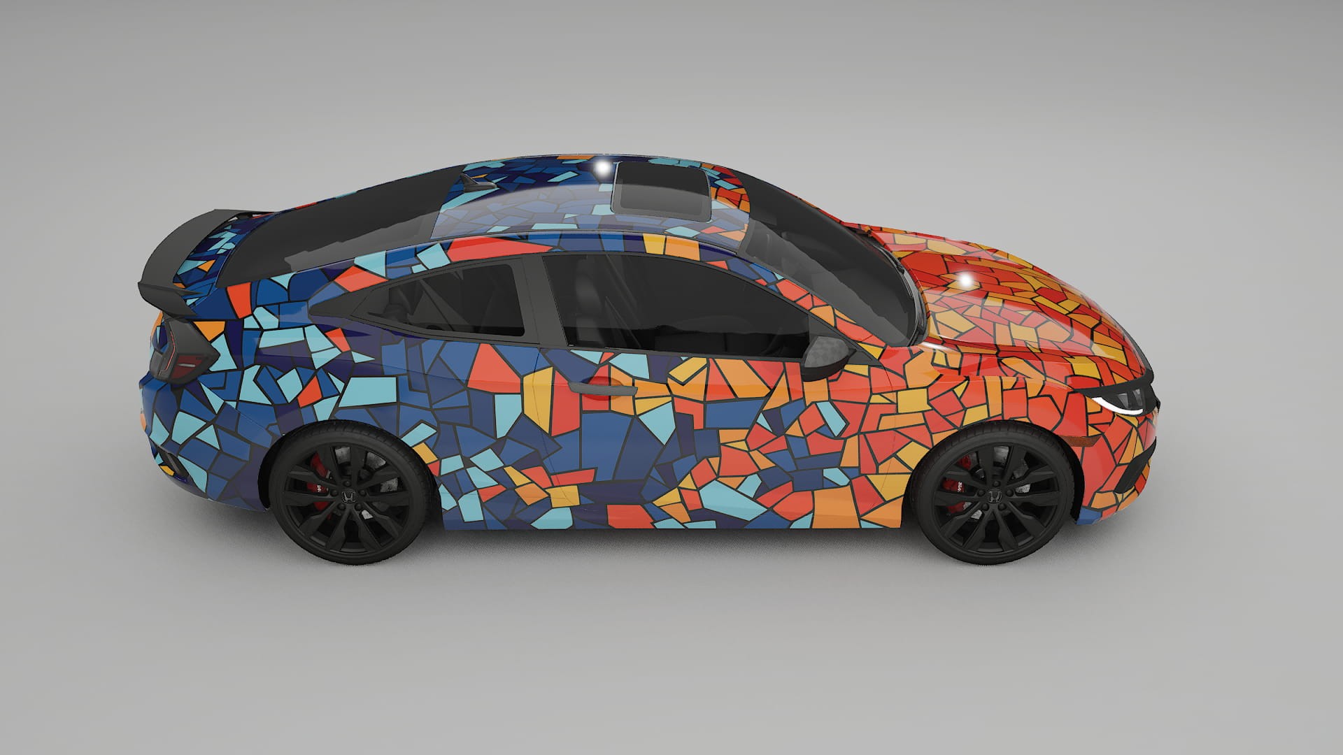 Honda Civic coupe prefacelift pre-LCI BARCELONA – Design-Wrap PPF-Kit aus bedruckbarer Polyurethanfolie