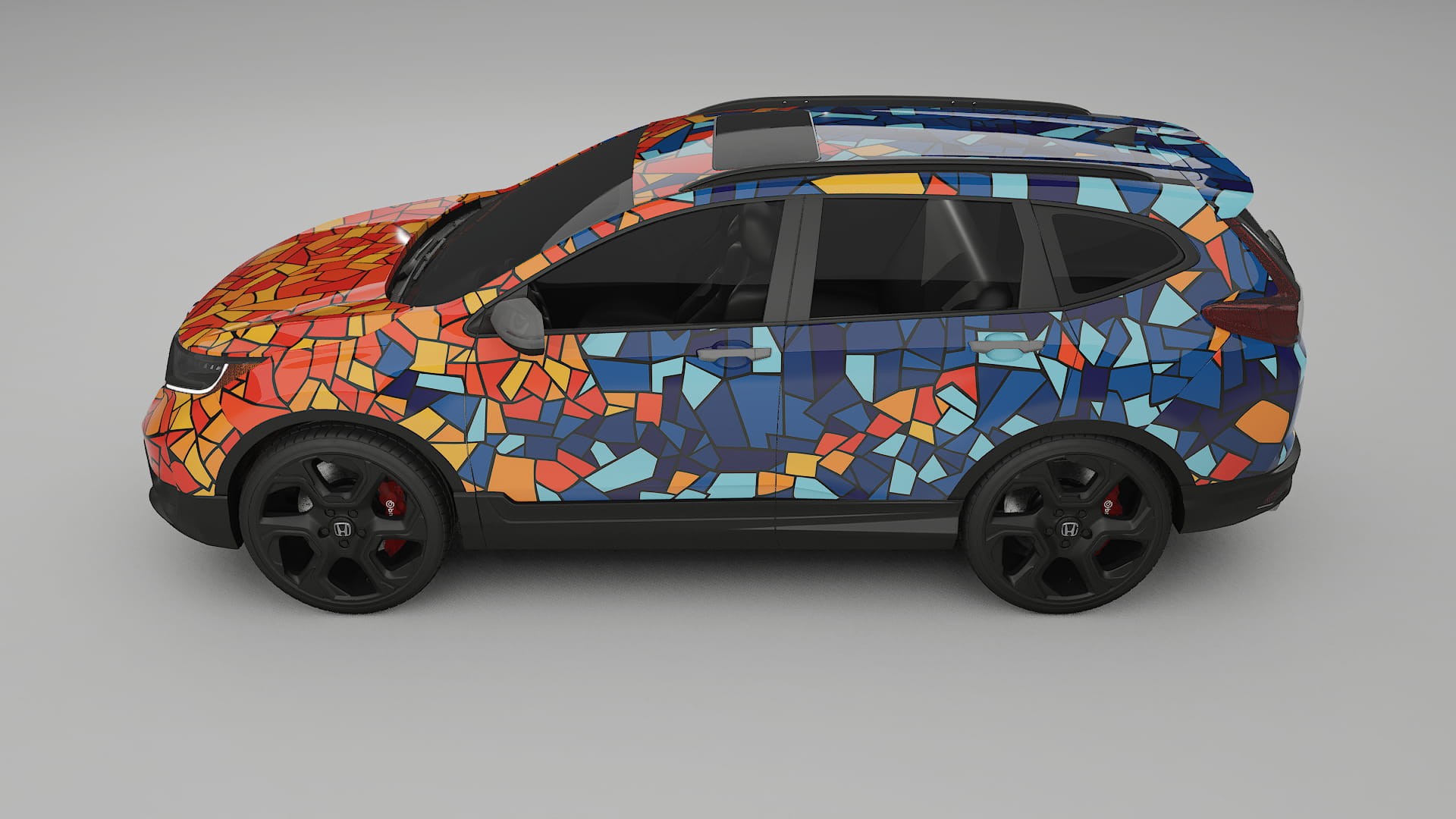 Honda CRV Touring prefacelift pre-LCI BARCELONA – Design-Wrap PPF-Kit aus bedruckbarer Polyurethanfolie