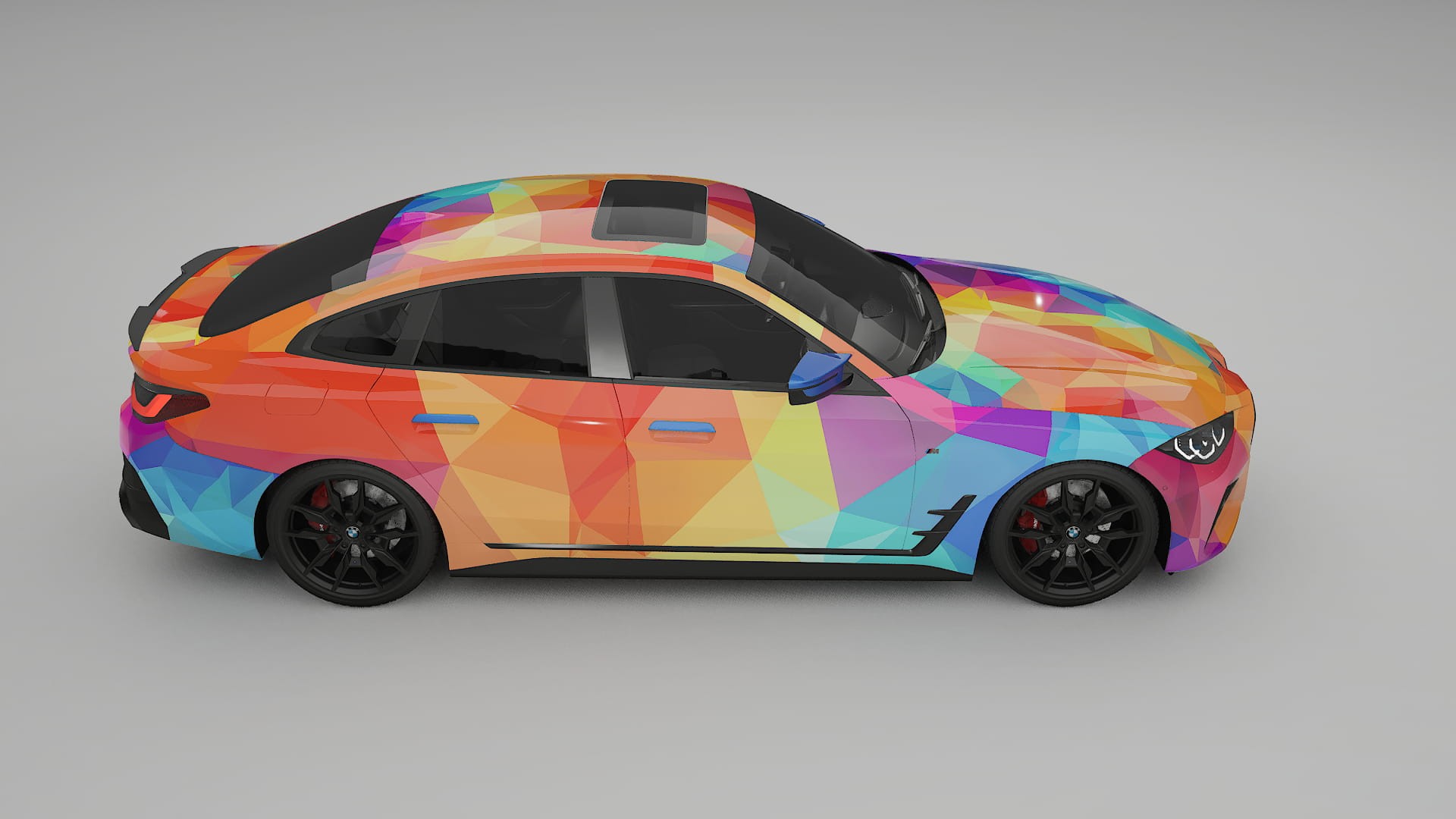 BMW I4 G26 M-Package VECTOR VIBE – Design-Wrap PPF-Kit aus bedruckbarer Polyurethanfolie