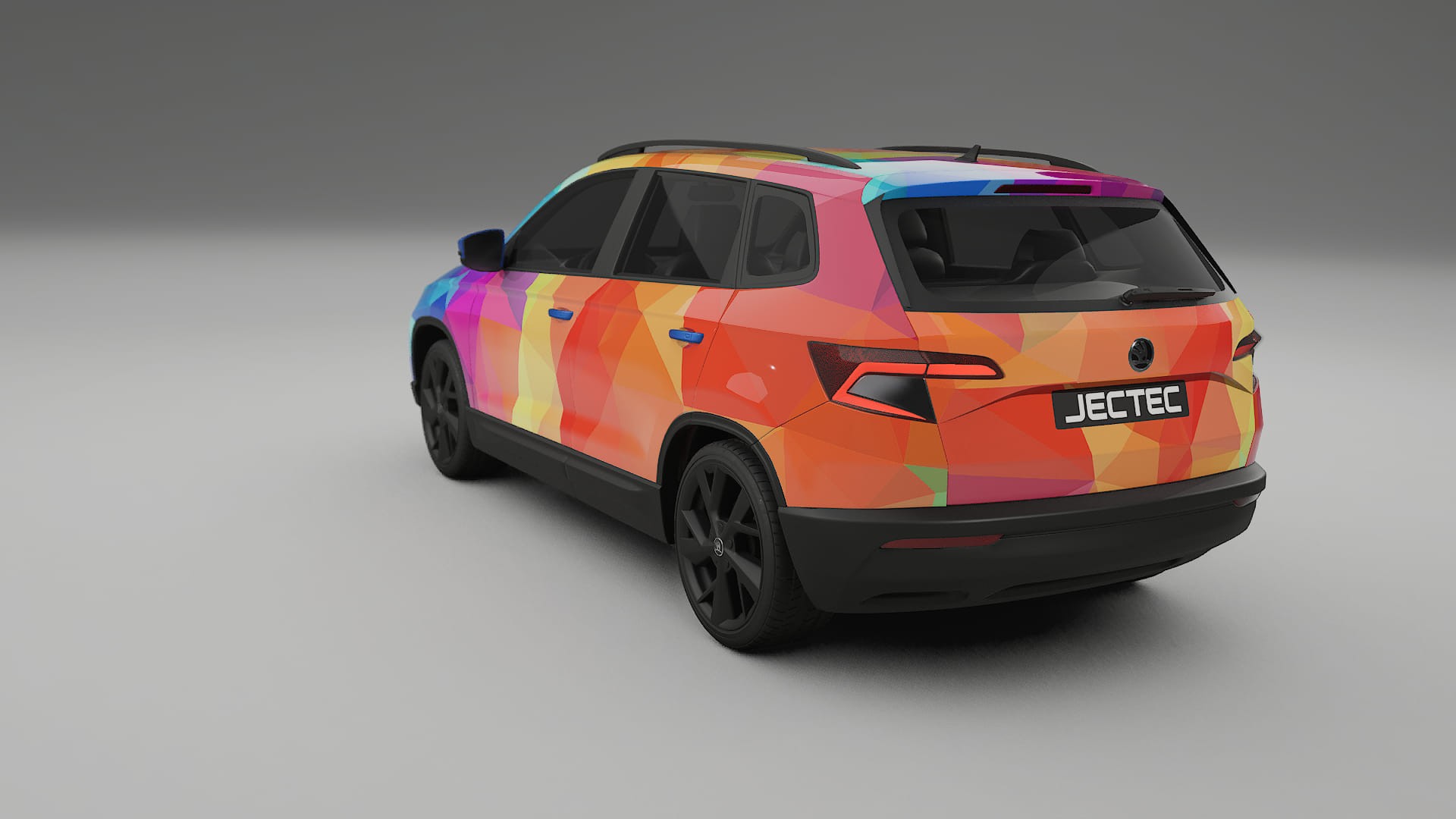 Škoda Karoq NU7 VECTOR VIBE – Design-Wrap PPF-Kit aus bedruckbarer Polyurethanfolie