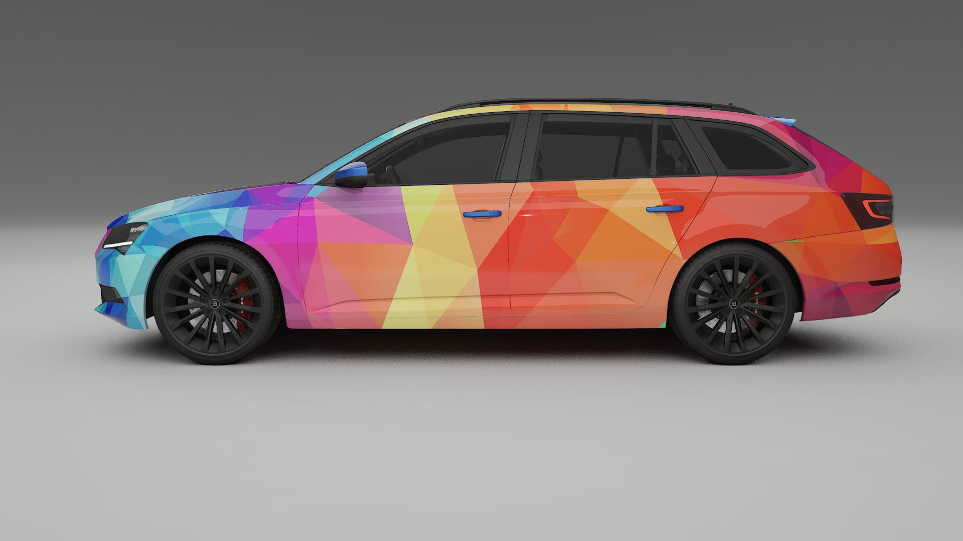 Škoda Superb B8 VECTOR VIBE – Design-Wrap PPF-Kit aus bedruckbarer Polyurethanfolie