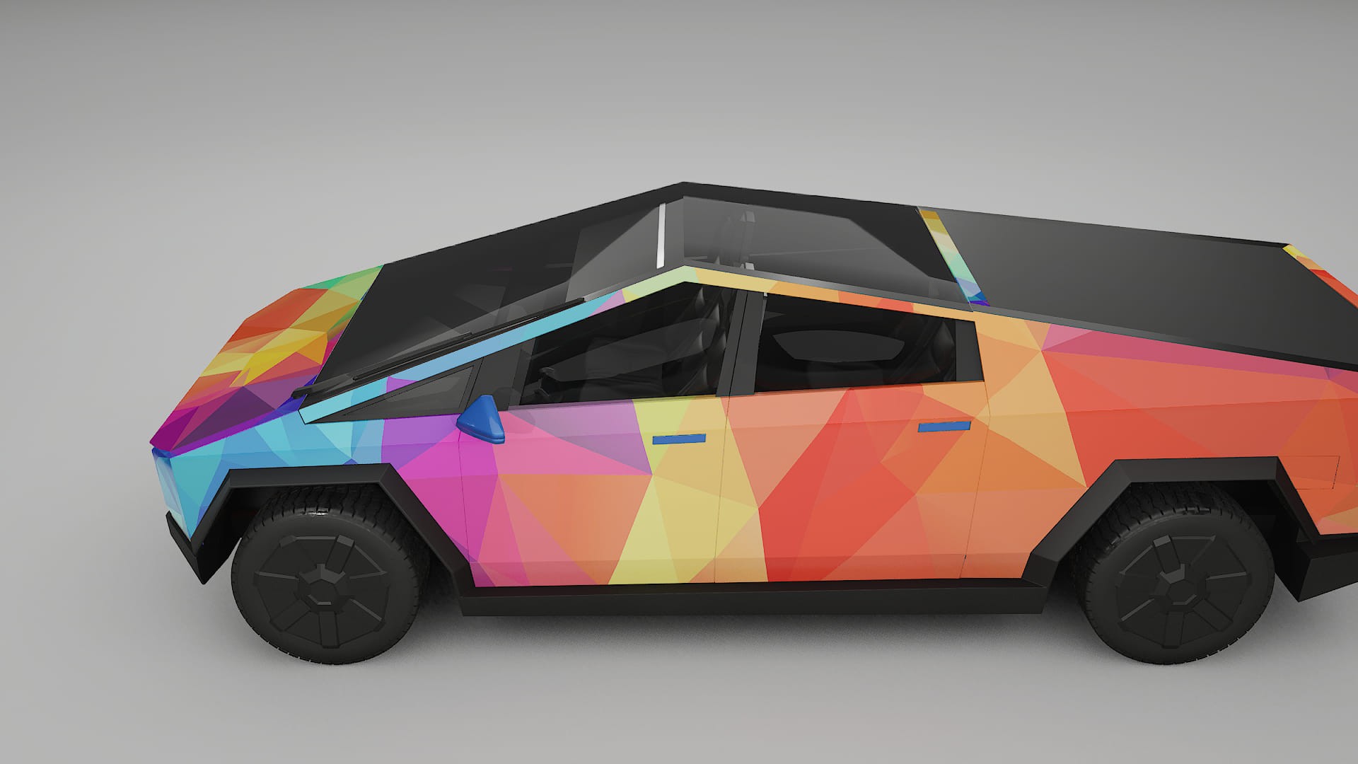 Tesla Cybertruck VECTOR VIBE – Design-Wrap PPF-Kit aus bedruckbarer Polyurethanfolie