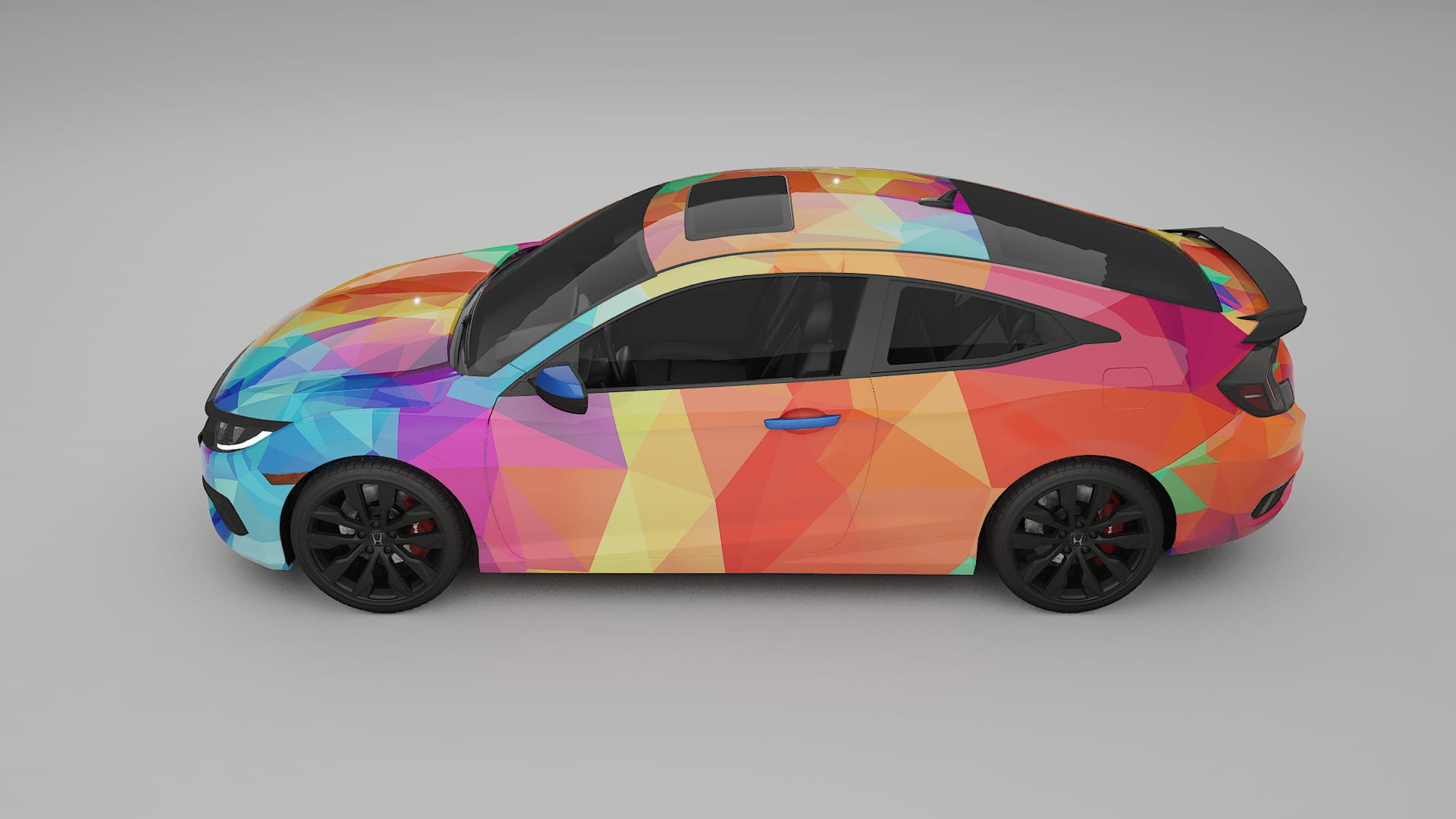 Honda Civic coupe prefacelift pre-LCI VECTOR VIBE Designed Wrap PPF Kit – Printable Polyurethane Film