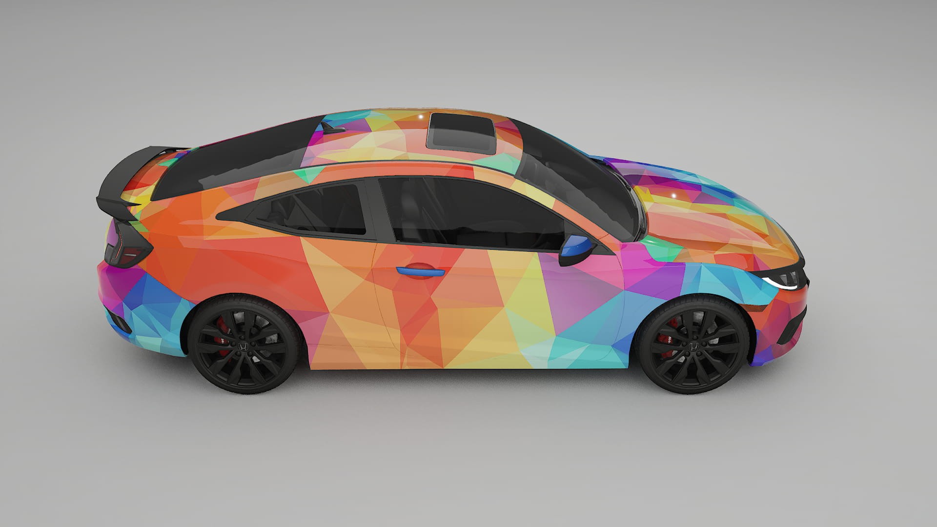 Honda Civic coupe prefacelift pre-LCI VECTOR WIBE Designed Wrap PPF Kit – Printable Polyurethane Film
