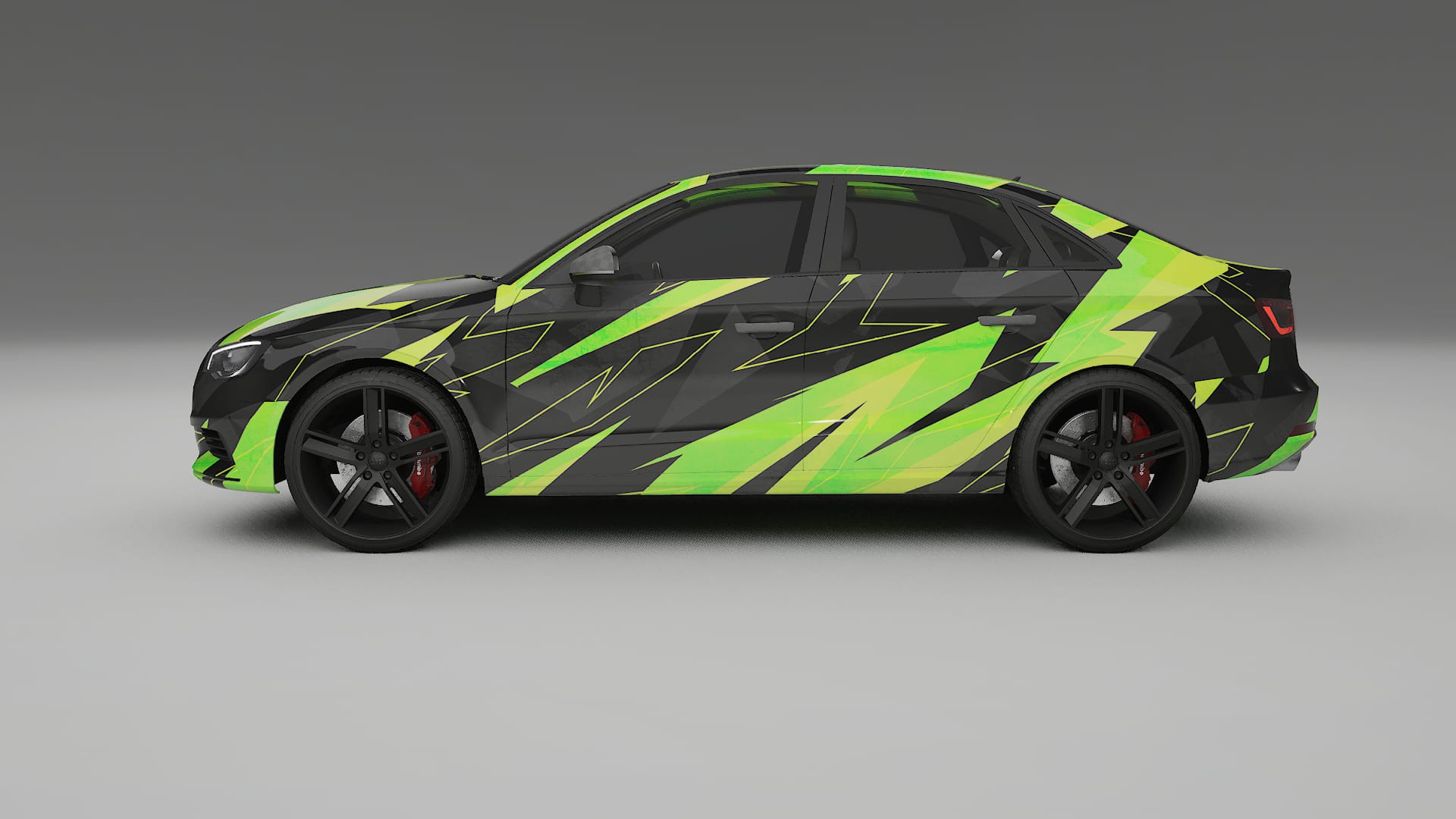 Audi A3 8V sedan prefacelift pre-LCI NINJA TURTLES – Design-Wrap PPF-Kit aus bedruckbarer Polyurethanfolie