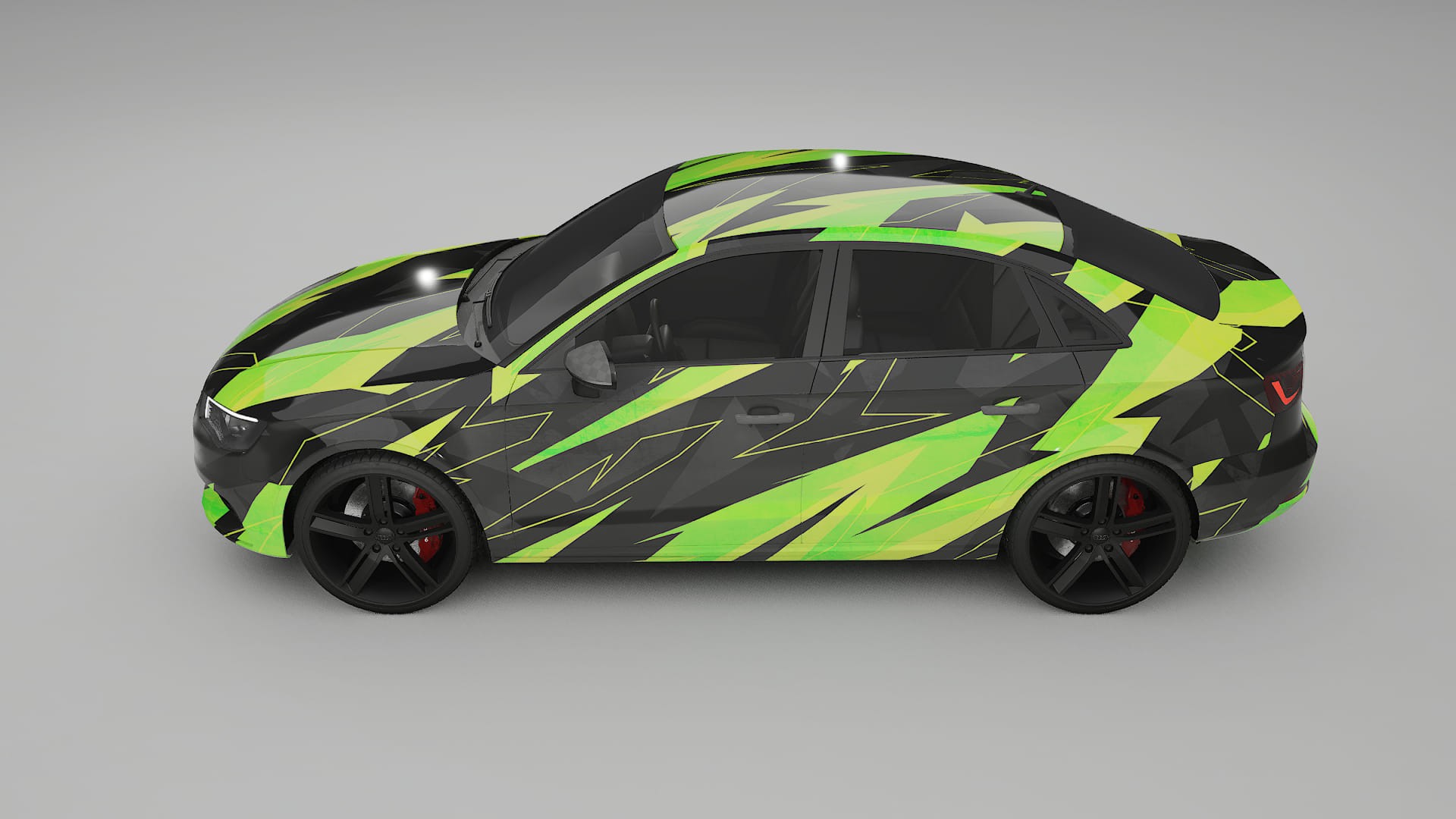 Audi A3 8V sedan prefacelift pre-LCI NINJA TURTLES – Design-Wrap PPF-Kit aus bedruckbarer Polyurethanfolie