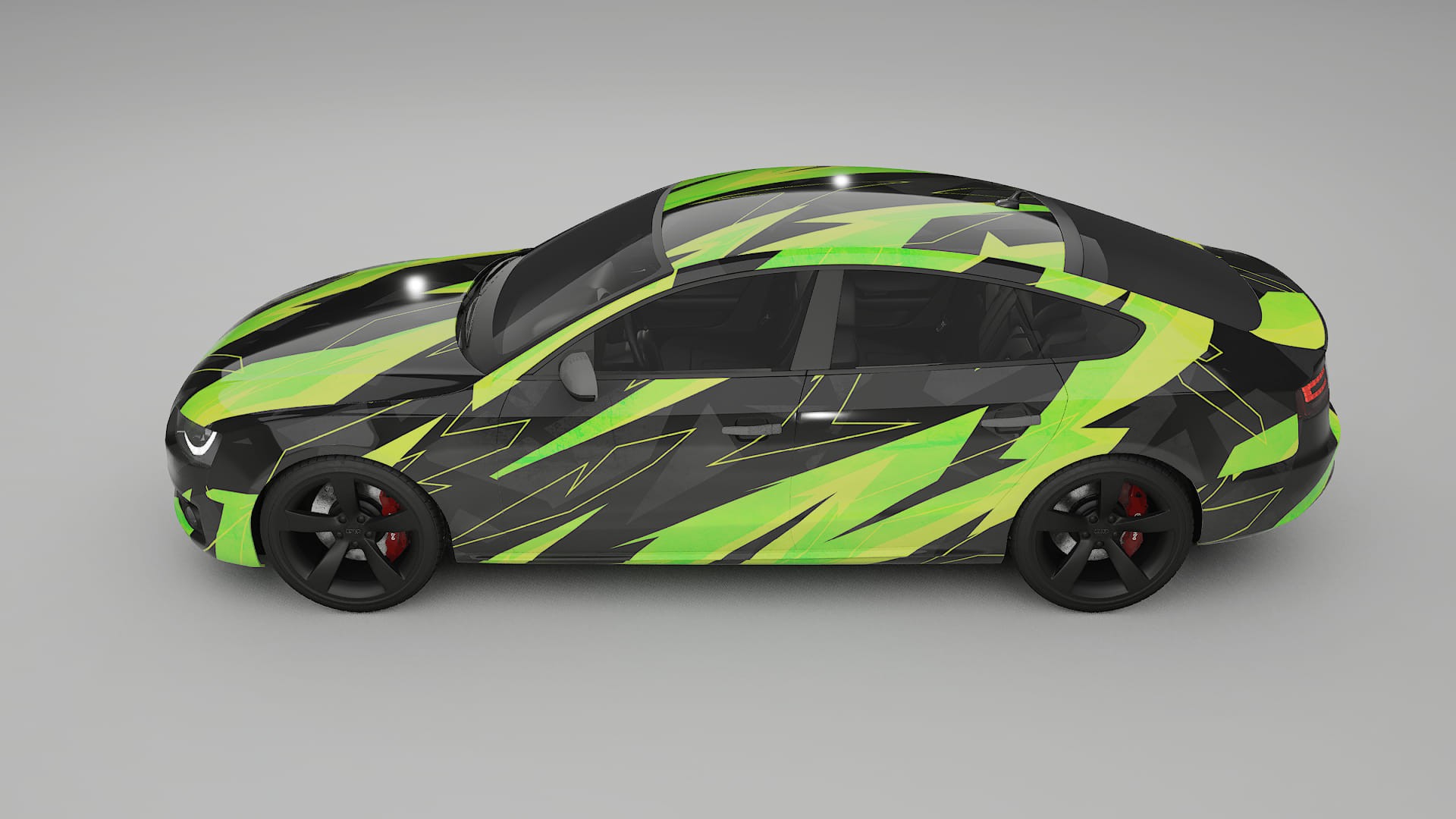 Audi A5 8T Sportback prefacelift pre-LCI NINJA TURTLES – Design-Wrap PPF-Kit aus bedruckbarer Polyurethanfolie