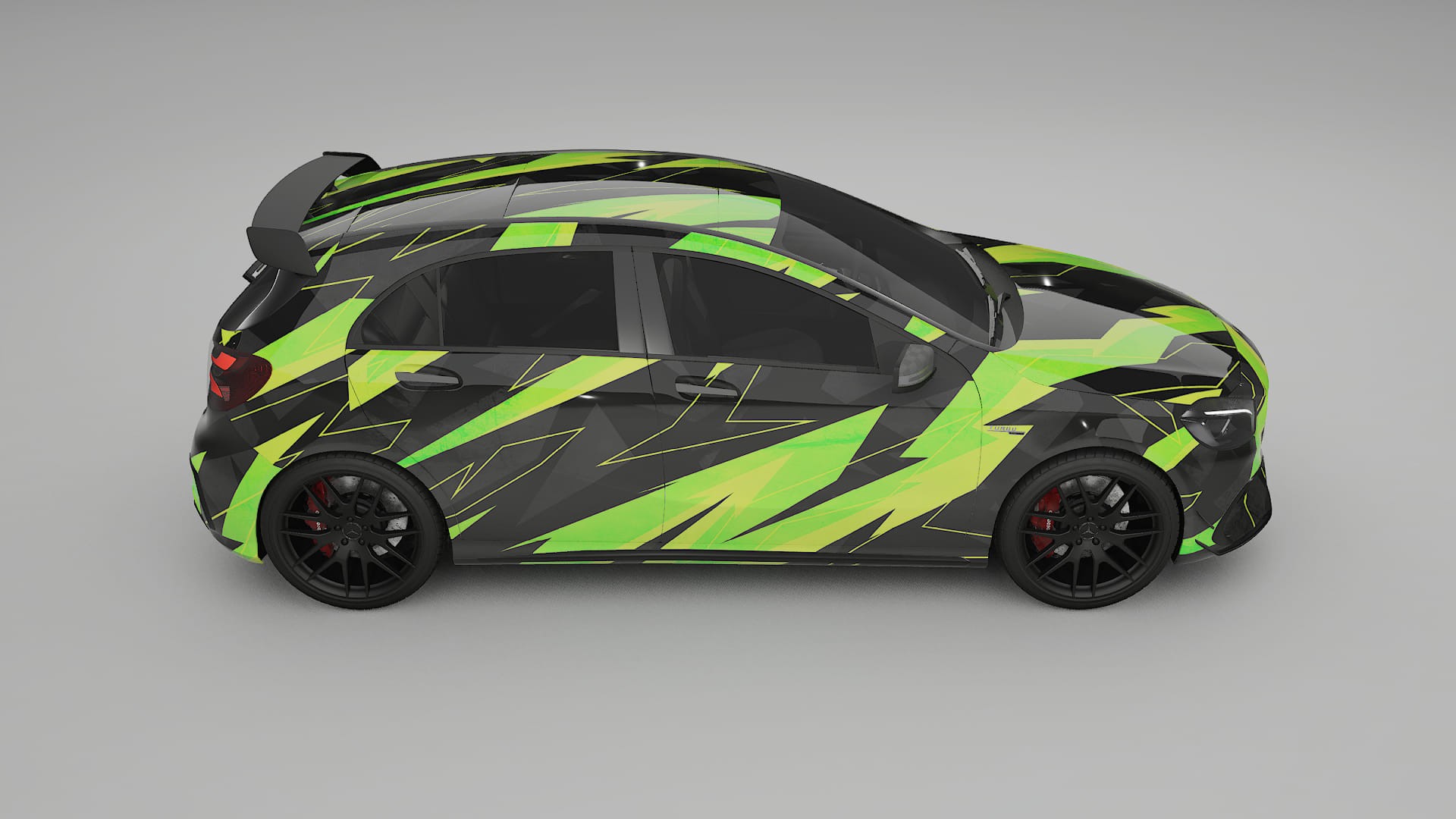 Mercedes A45 AMG W176 NINJA TURTLES – Design-Wrap PPF-Kit aus bedruckbarer Polyurethanfolie