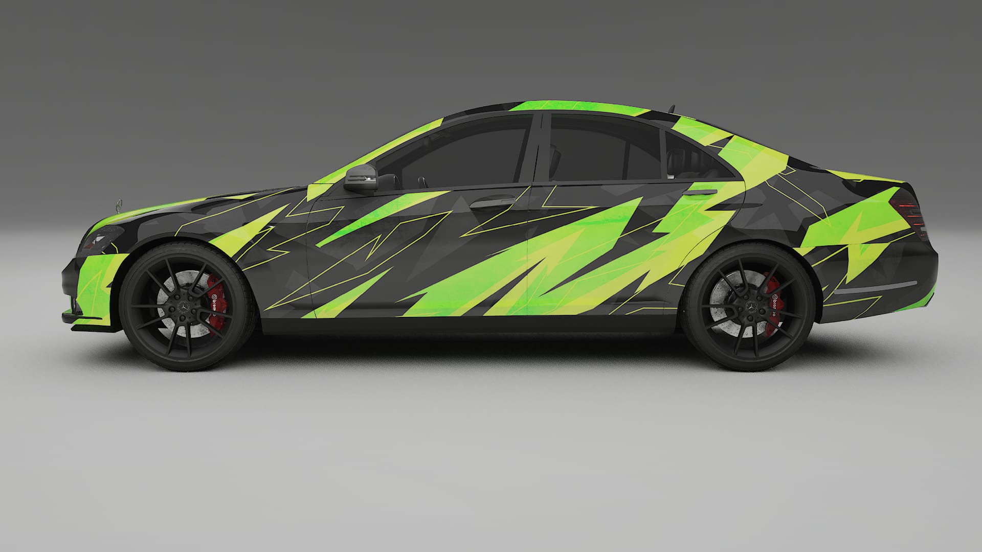 Mercedes S-class W221 facelift LCI NINJA TURTLES – Design-Wrap PPF-Kit aus bedruckbarer Polyurethanfolie