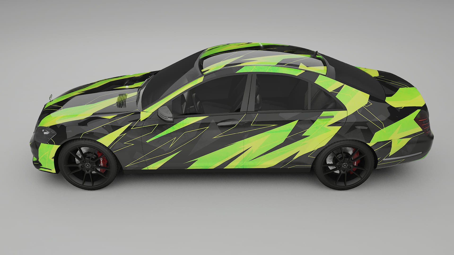 Mercedes S-class W221 facelift LCI NINJA TURTLES Designed Wrap PPF Kit – Printable Polyurethane Film