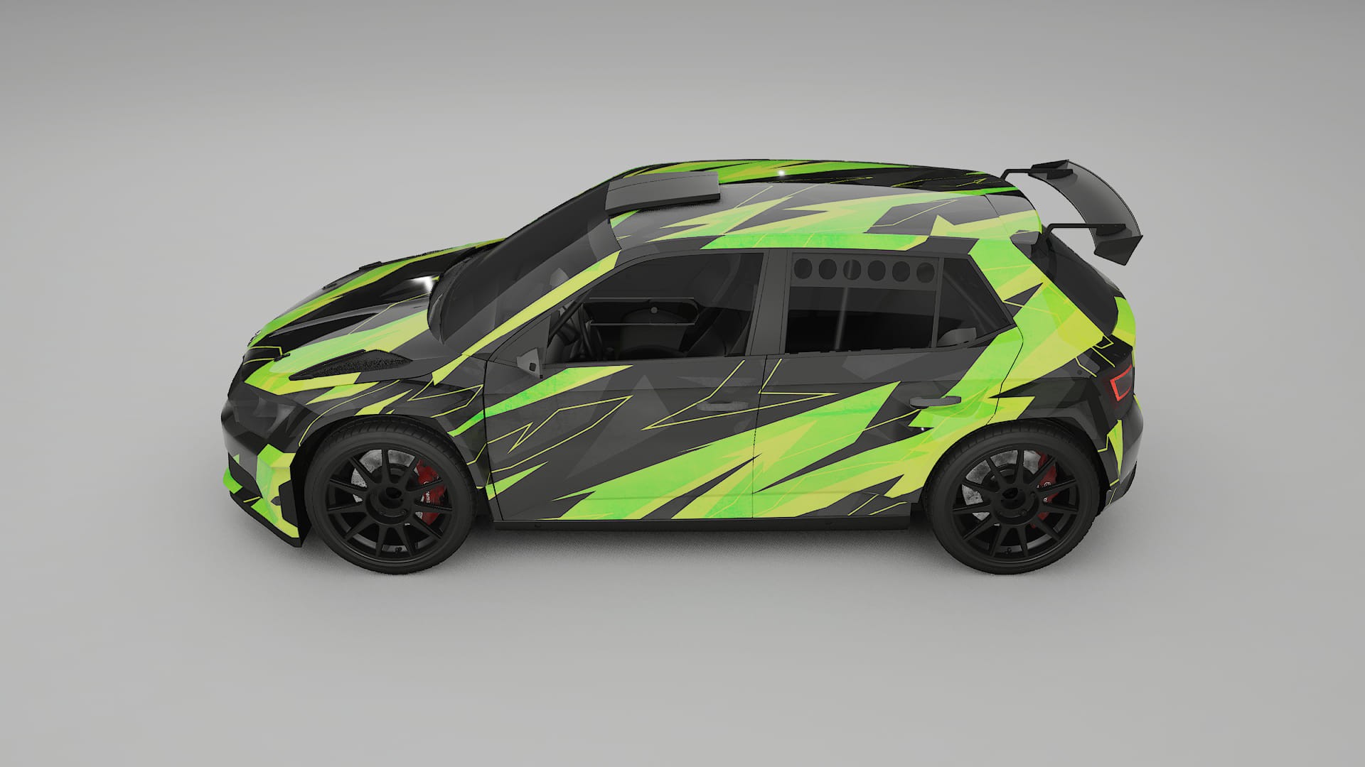 Škoda Fabia R5 6V NINJA TURTLES – Design-Wrap PPF-Kit aus bedruckbarer Polyurethanfolie