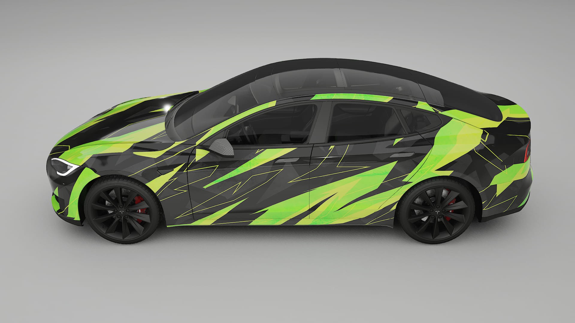 Tesla Model-S NINJA TURTLES – Design-Wrap PPF-Kit aus bedruckbarer Polyurethanfolie