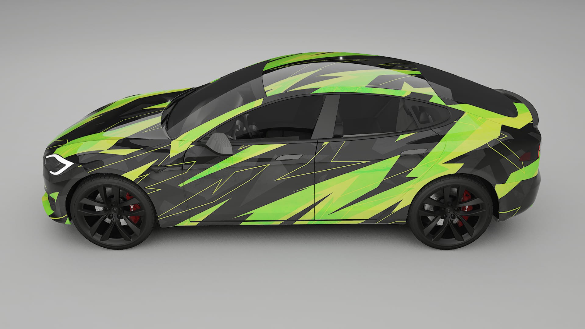 Tesla Model-S Refresh NINJA TURTLES – Design-Wrap PPF-Kit aus bedruckbarer Polyurethanfolie
