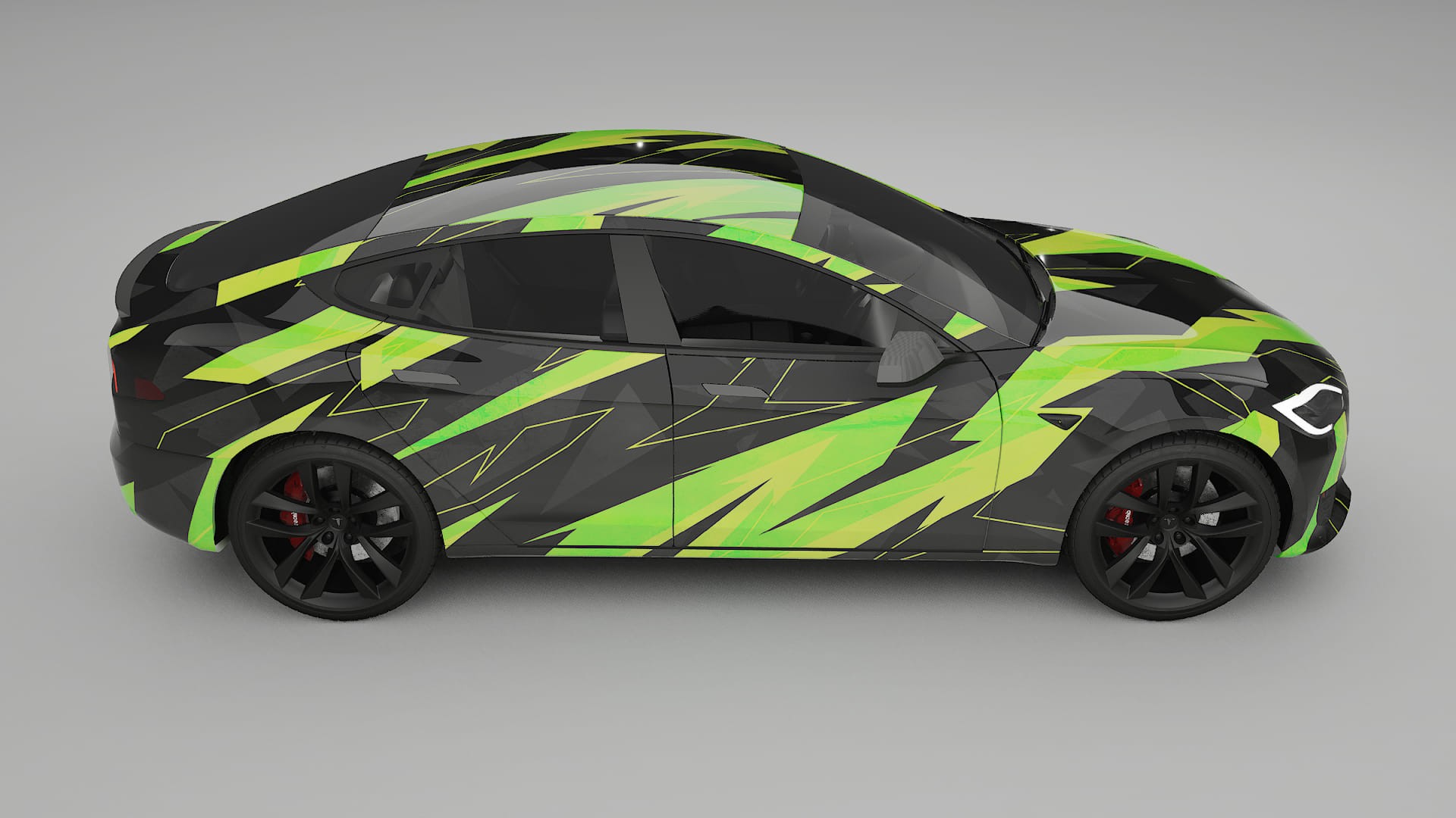Tesla Model-S Refresh NINJA TURTLES – Design-Wrap PPF-Kit aus bedruckbarer Polyurethanfolie
