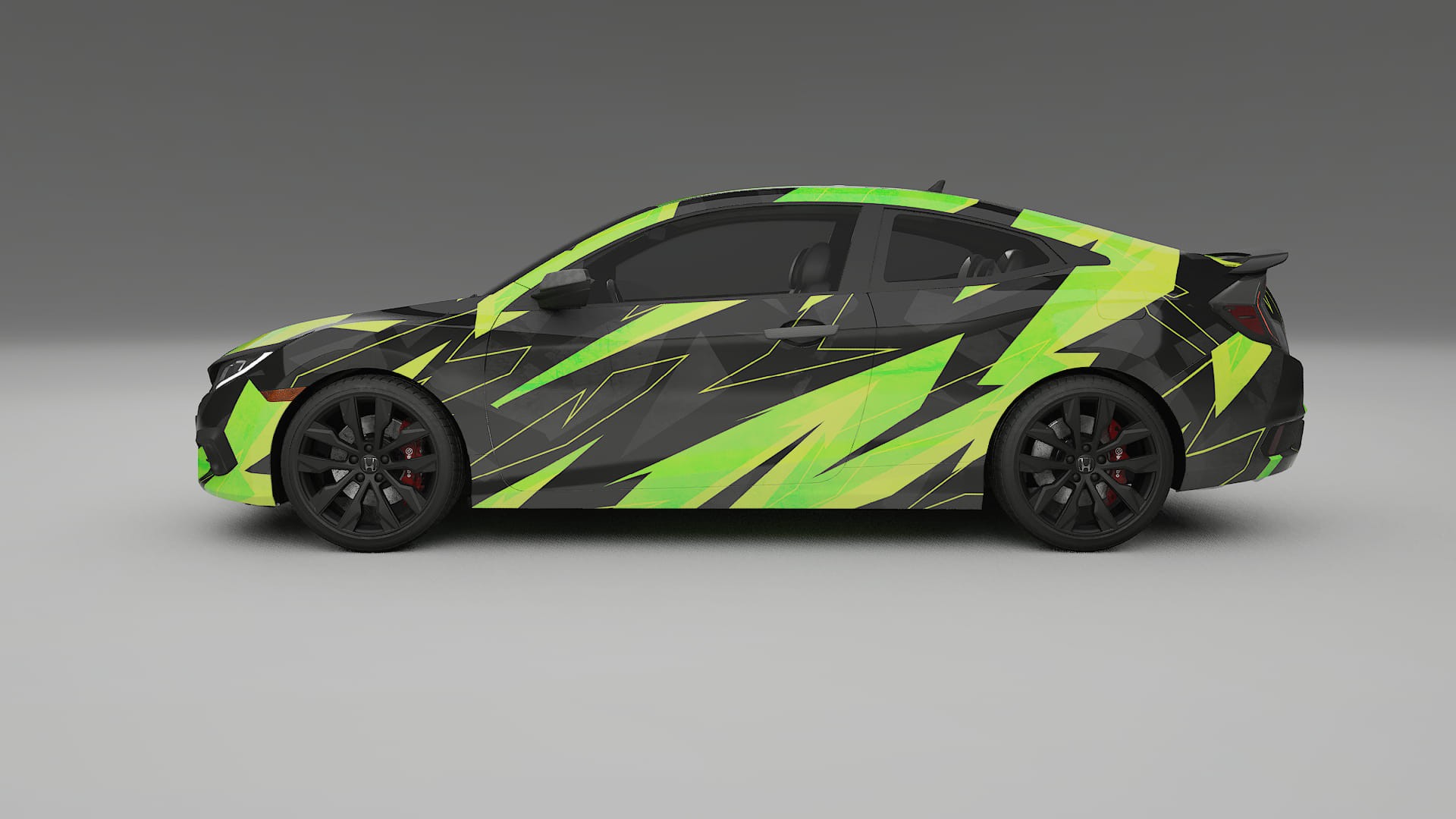 Honda Civic coupe prefacelift pre-LCI NINJA TURTLES – Design-Wrap PPF-Kit aus bedruckbarer Polyurethanfolie