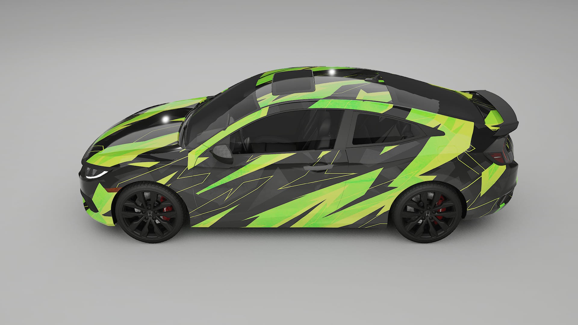 Honda Civic coupe prefacelift pre-LCI NINJA TURTLES Designed Wrap PPF Kit – Printable Polyurethane Film