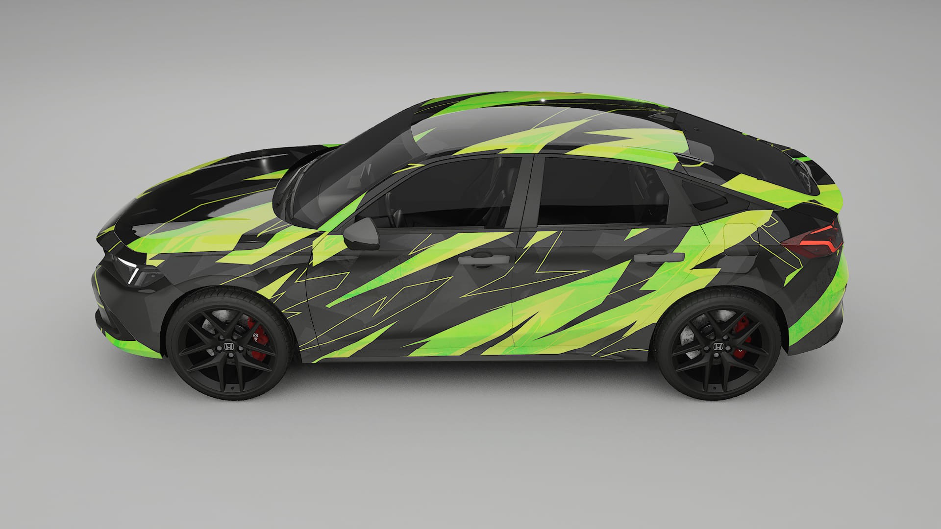 Honda Civic hatchback NINJA TURTLES – Design-Wrap PPF-Kit aus bedruckbarer Polyurethanfolie